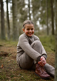 Pantaloni fleece din lână merinos - Melange Denver Mikk-line HipHip.ro