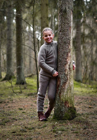 Pantaloni fleece din lână merinos - Melange Denver Mikk-line HipHip.ro