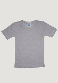 Tricou seamless din lână merinos, mătase și bumbac - Grey Melange Cosilana HipHip.ro