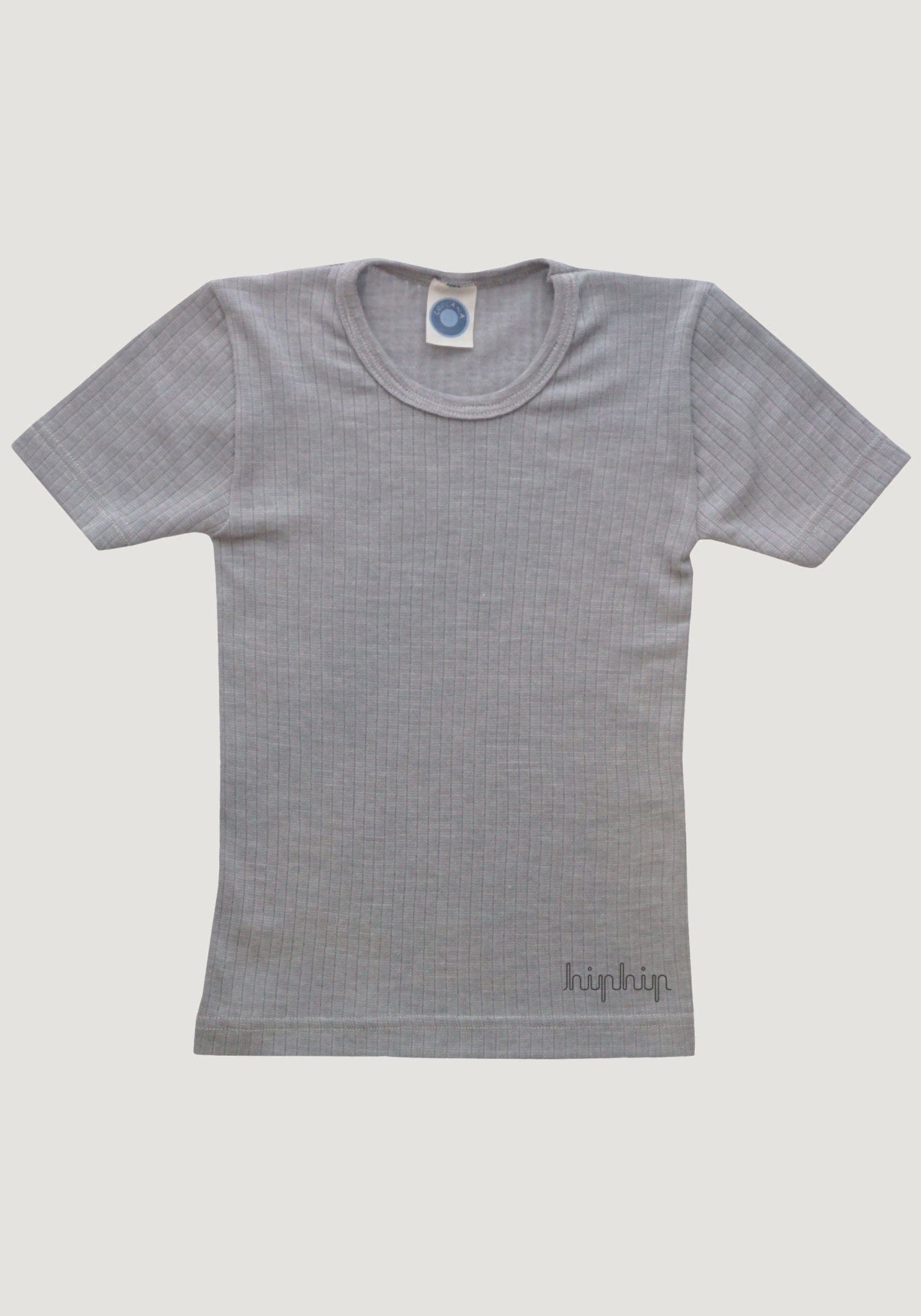 Tricou seamless din lână merinos, mătase și bumbac - Grey Melange Cosilana HipHip.ro