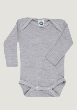 Body seamless din lână merinos și mătase - Grey Melange