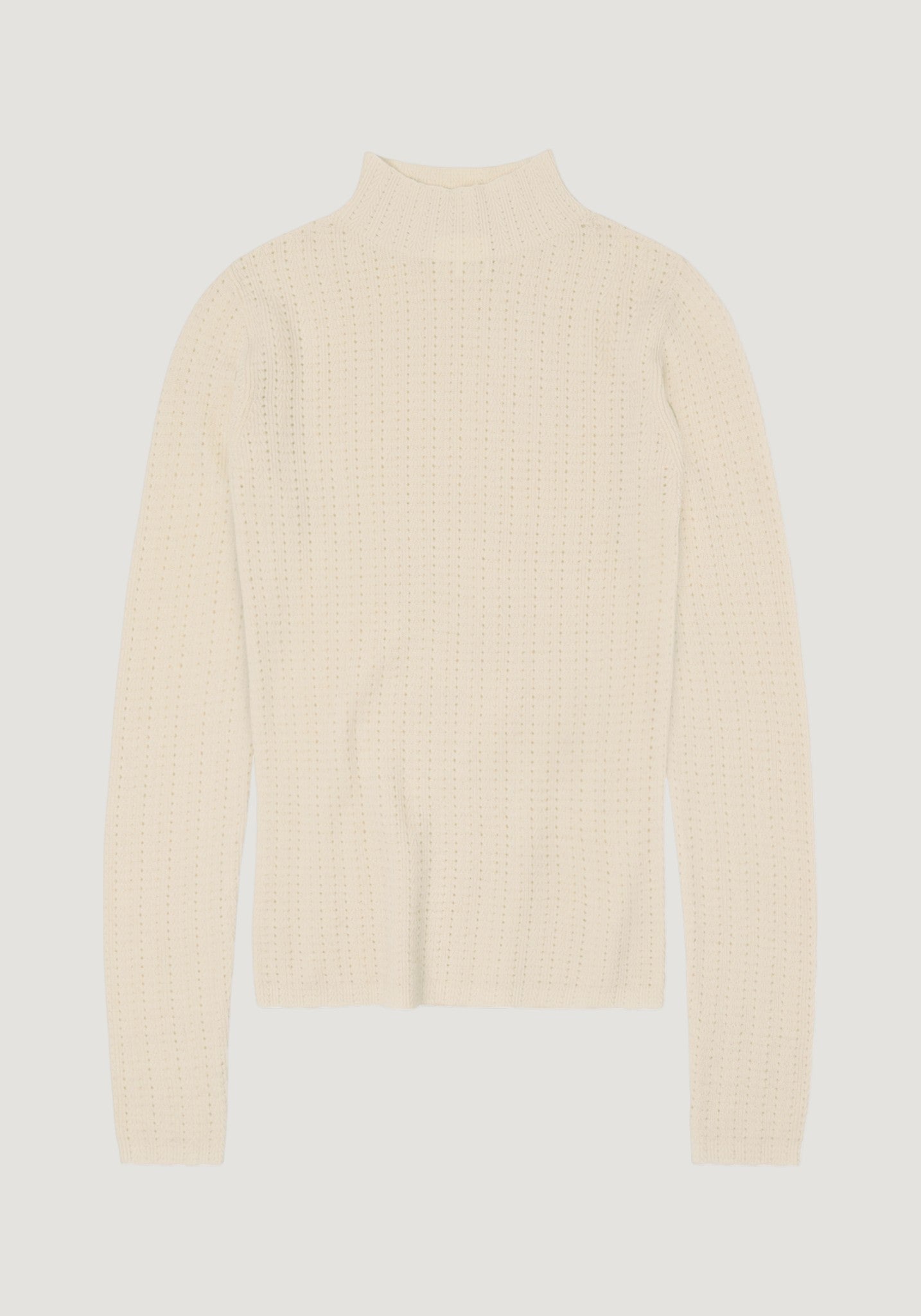 Helancă lână merinos - Pointelle Fine knit Ecru