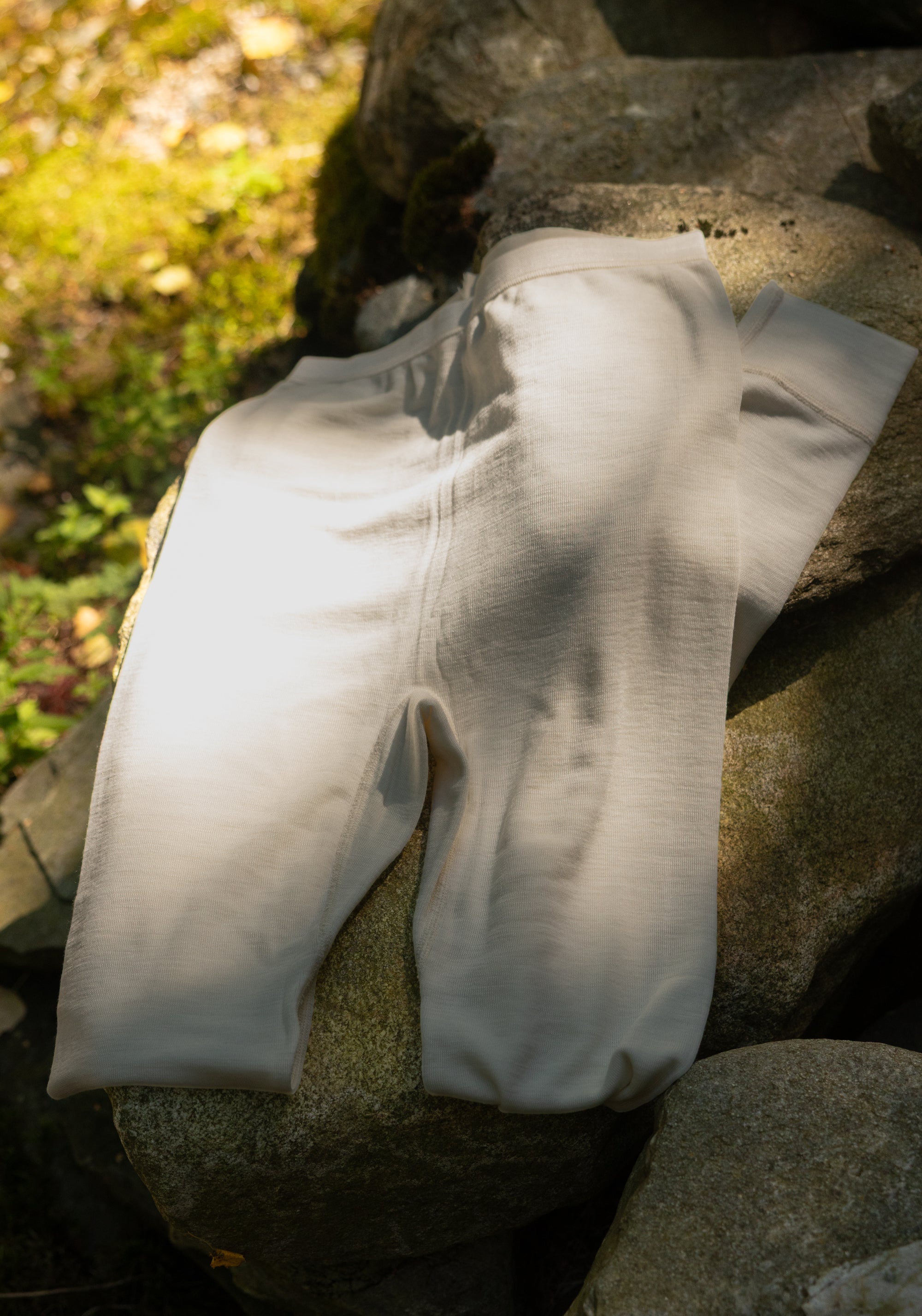 Colanți seamless din lână merinos și mătase - Natur