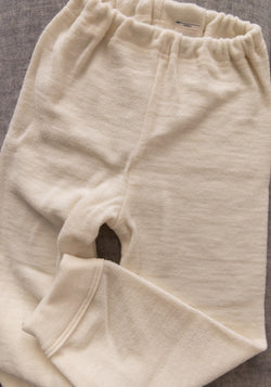 Pantaloni terry din lână merinos - Natur