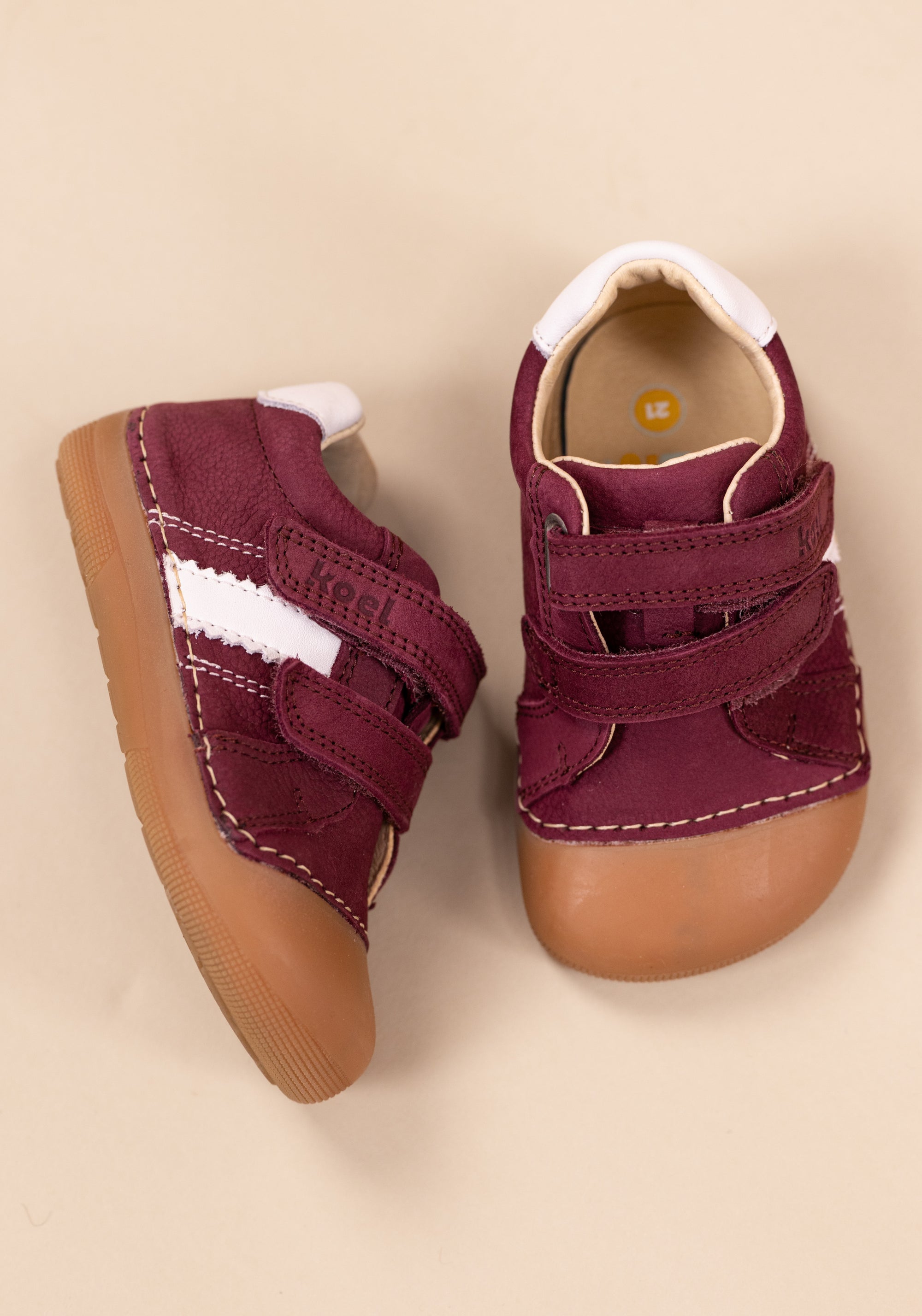 Sneakers Barefoot ExtraWide din piele - Archie Bordo