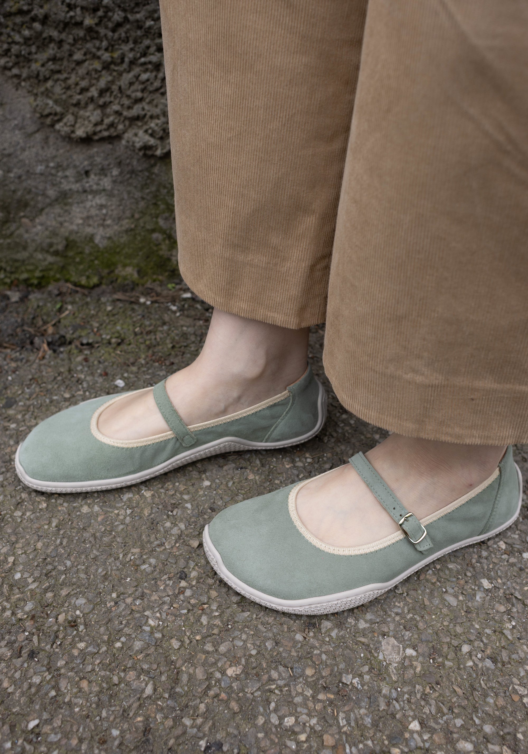 Balerini Barefoot din piele întoarsă - Valeria Olive