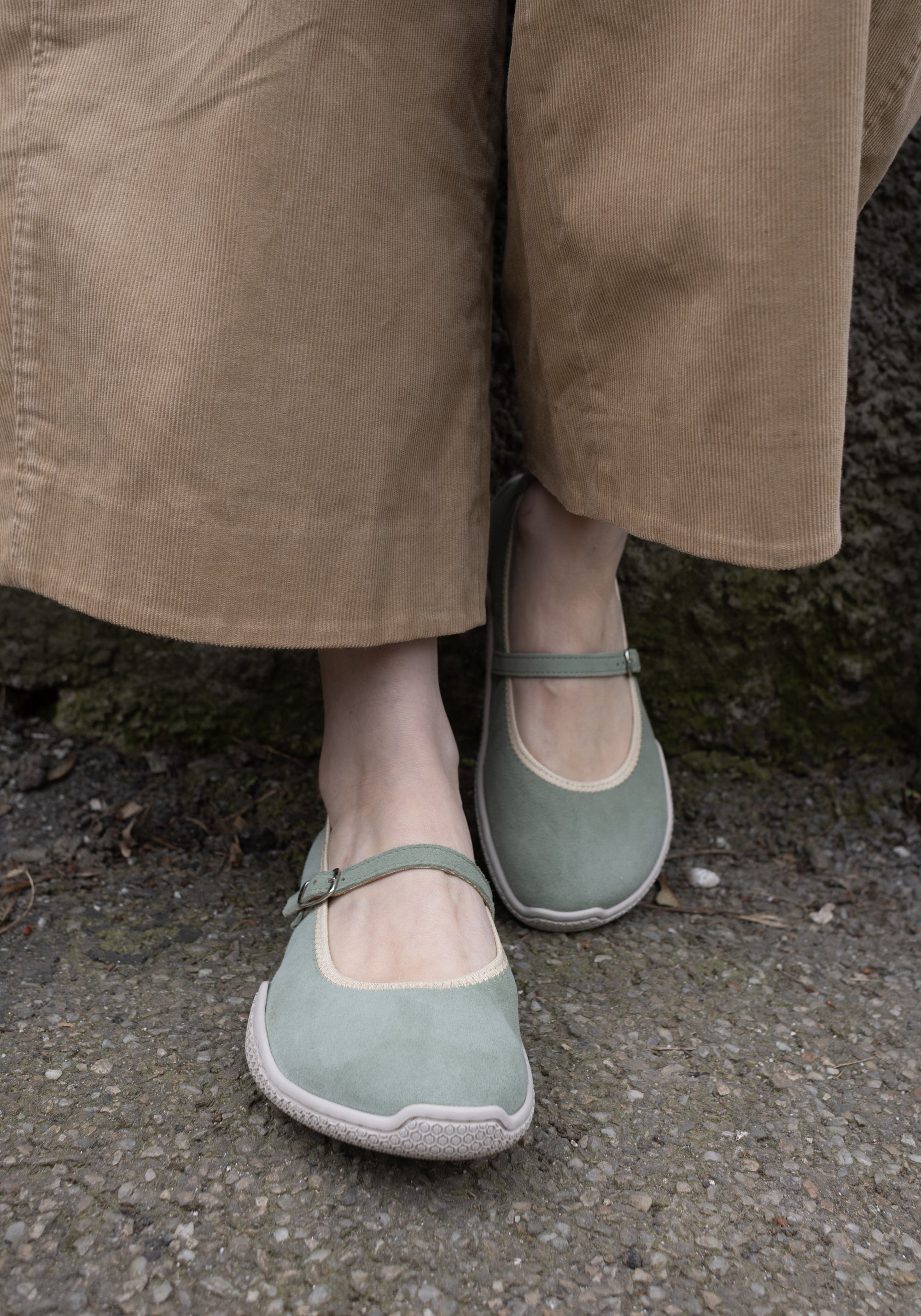 Balerini Barefoot din piele întoarsă - Valeria Olive