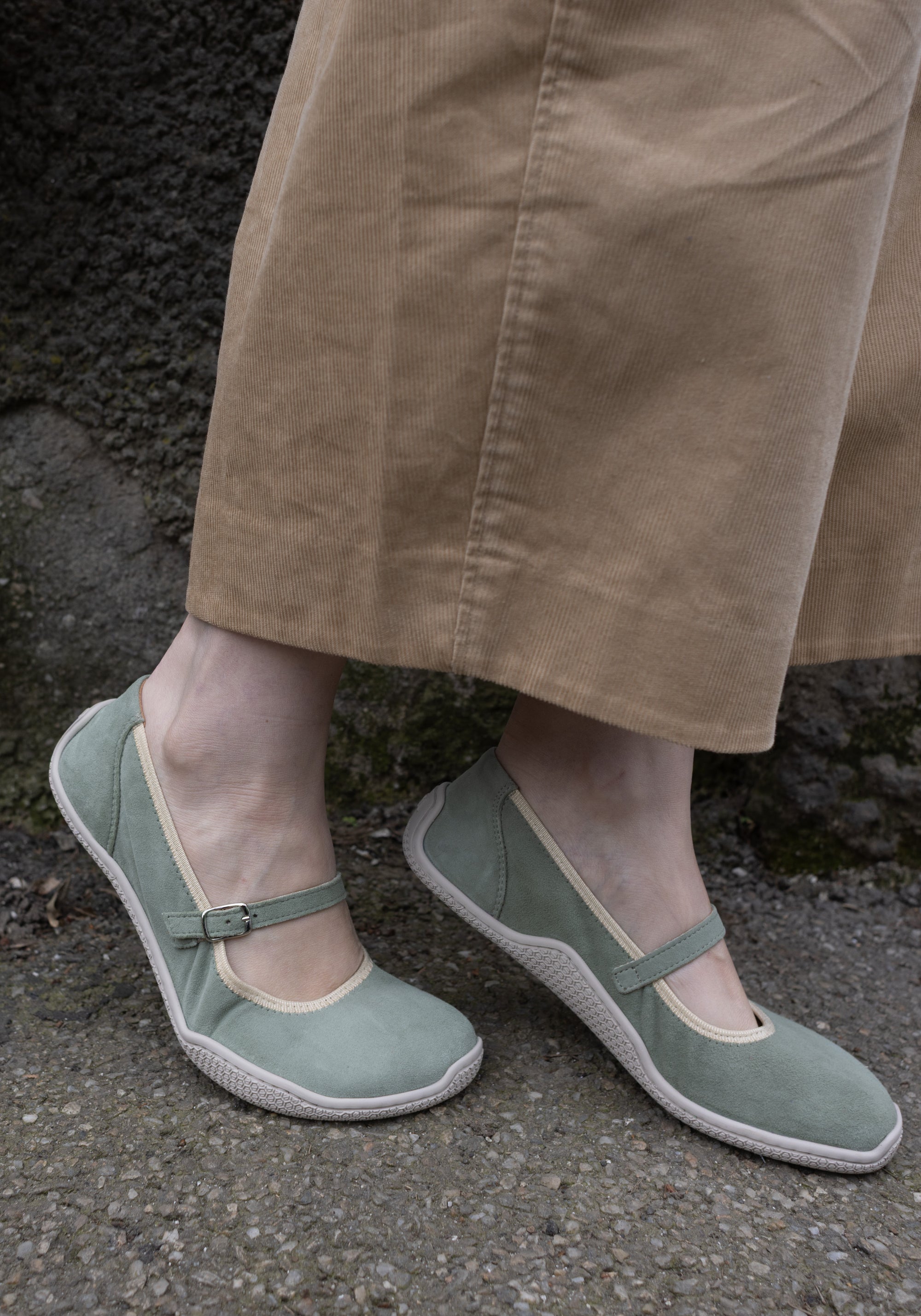 Balerini Barefoot din piele întoarsă - Valeria Olive