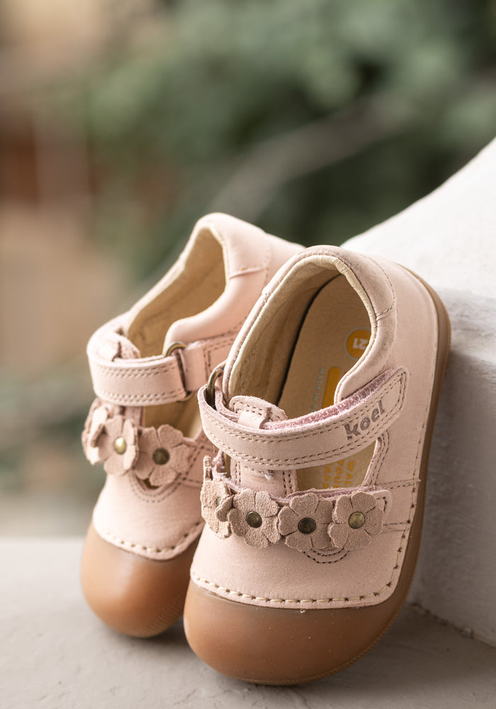 Sandale Barefoot Wide din piele - Aria Old Pink