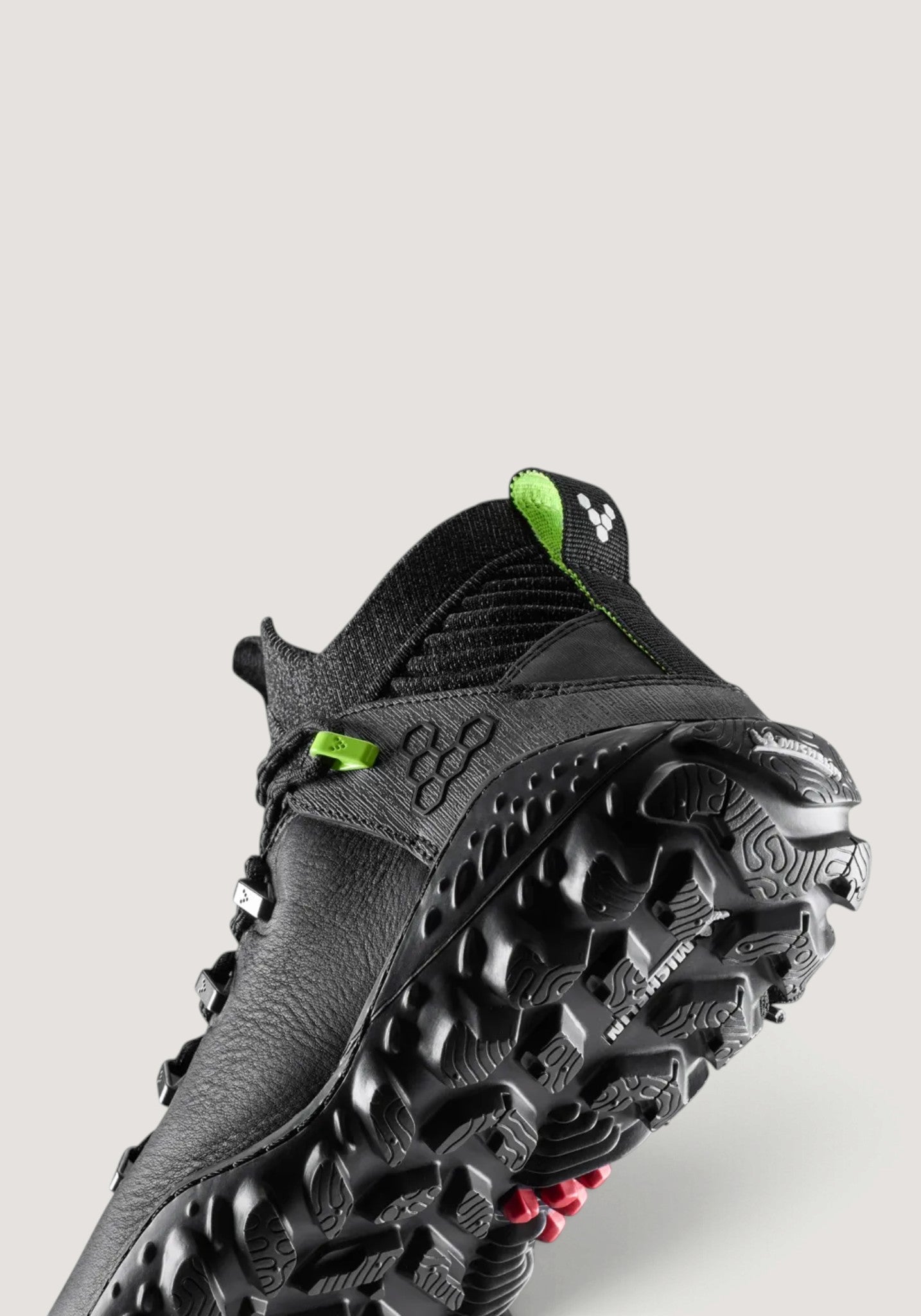 Ghete drumeție Barefoot din piele - Magna Forest ESC Women Obsidian/Lime