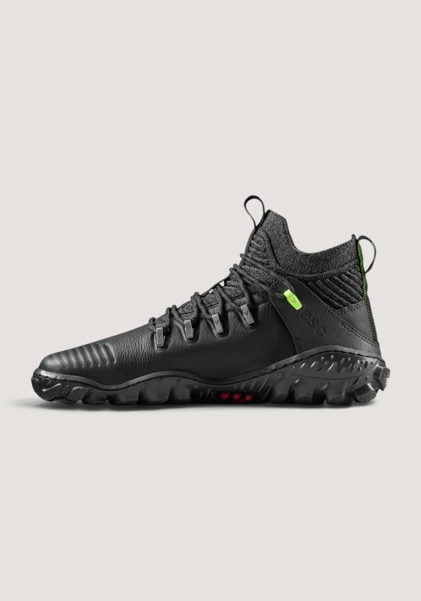 Ghete drumeție Barefoot din piele - Magna Forest ESC Women Obsidian/Lime