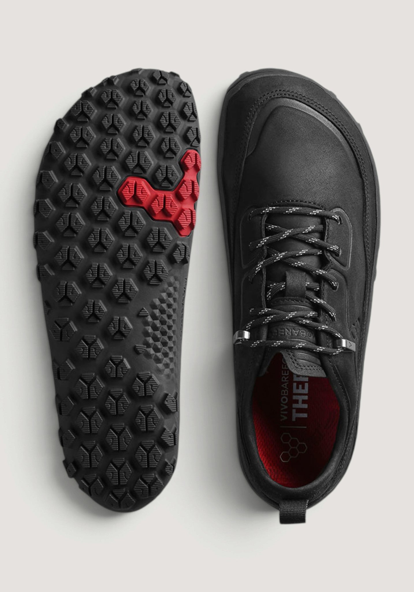 Pantofi drumeție Barefoot din piele - Tracker Leather AT Low II Men Obsidian
