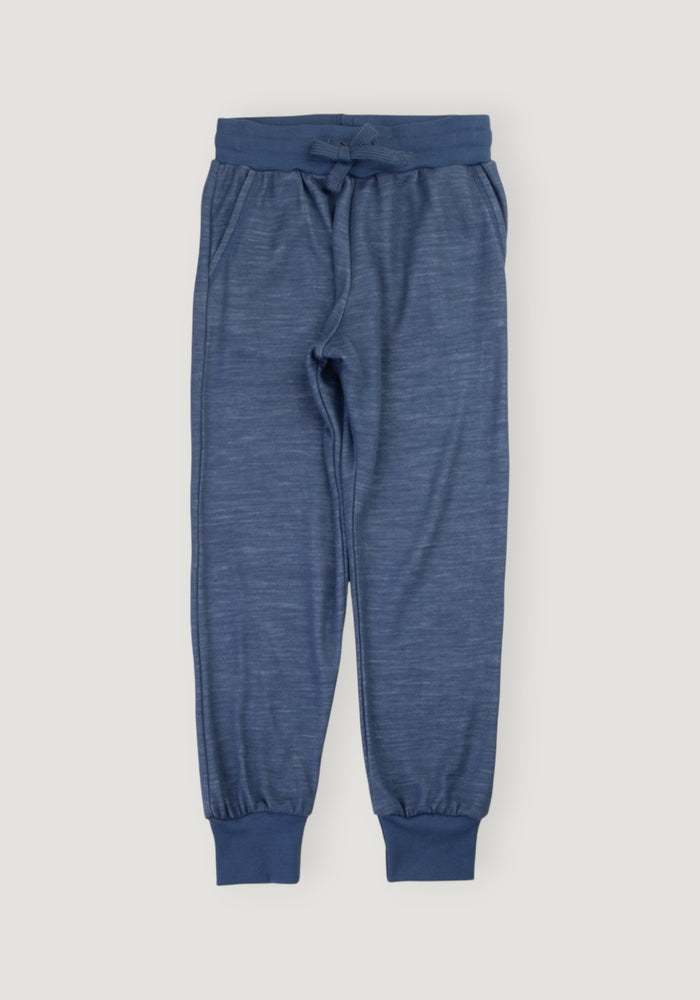 Pantaloni din lână merinos și bambus - Solid Blue