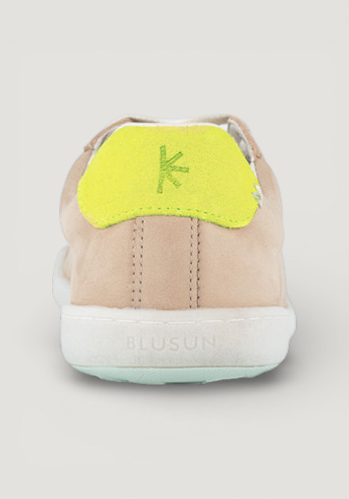 Sneakers Barefoot din piele - Beige/Neon