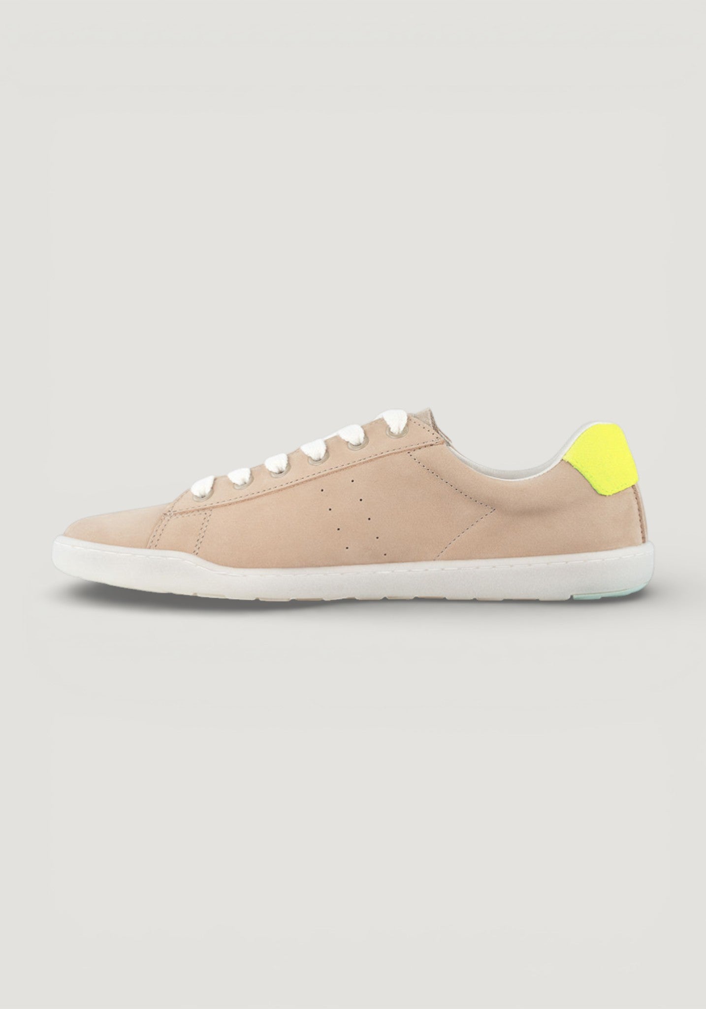 Sneakers Barefoot din piele - Beige/Neon
