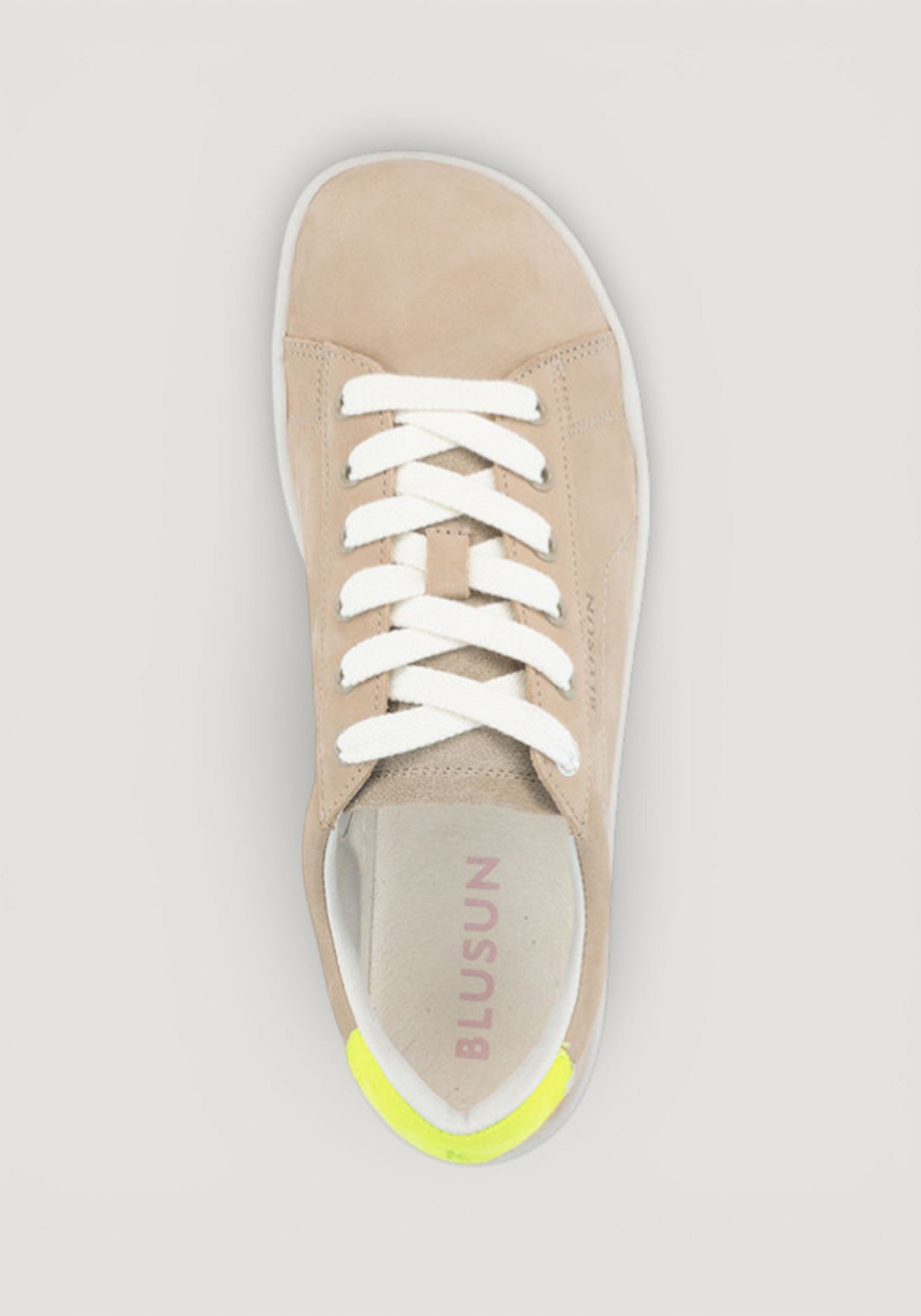 Sneakers Barefoot din piele - Beige/Neon