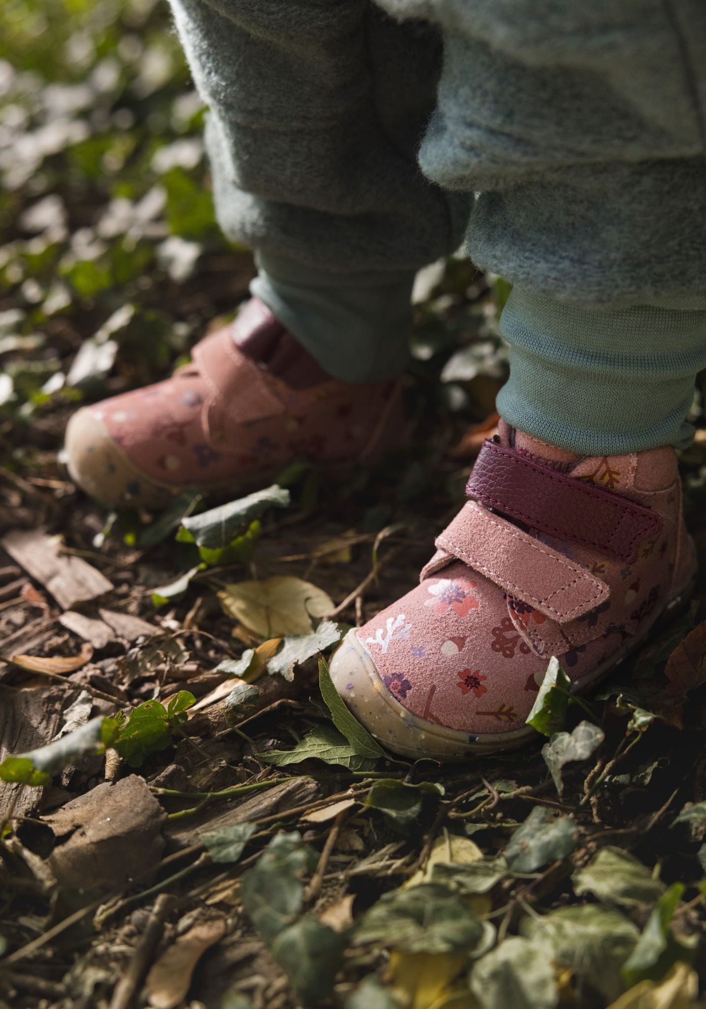 Ghete Barefoot îmblănite First Step - Baby Raccoon Winter Rosa