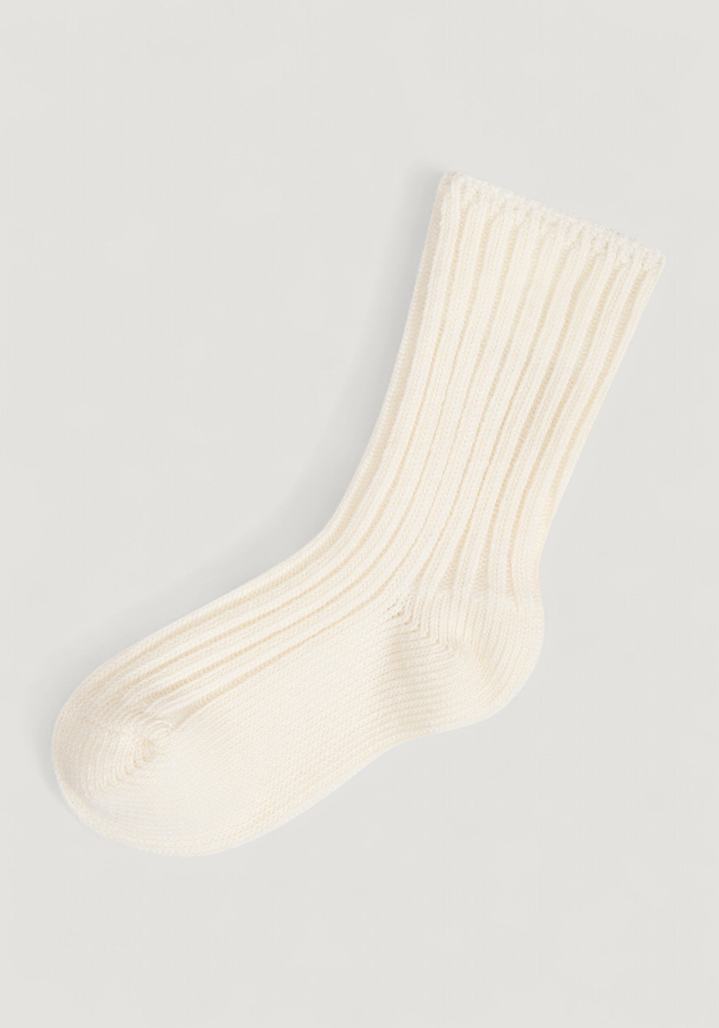 Șosete Rib din lână merinos (copii și femei) - Off White
