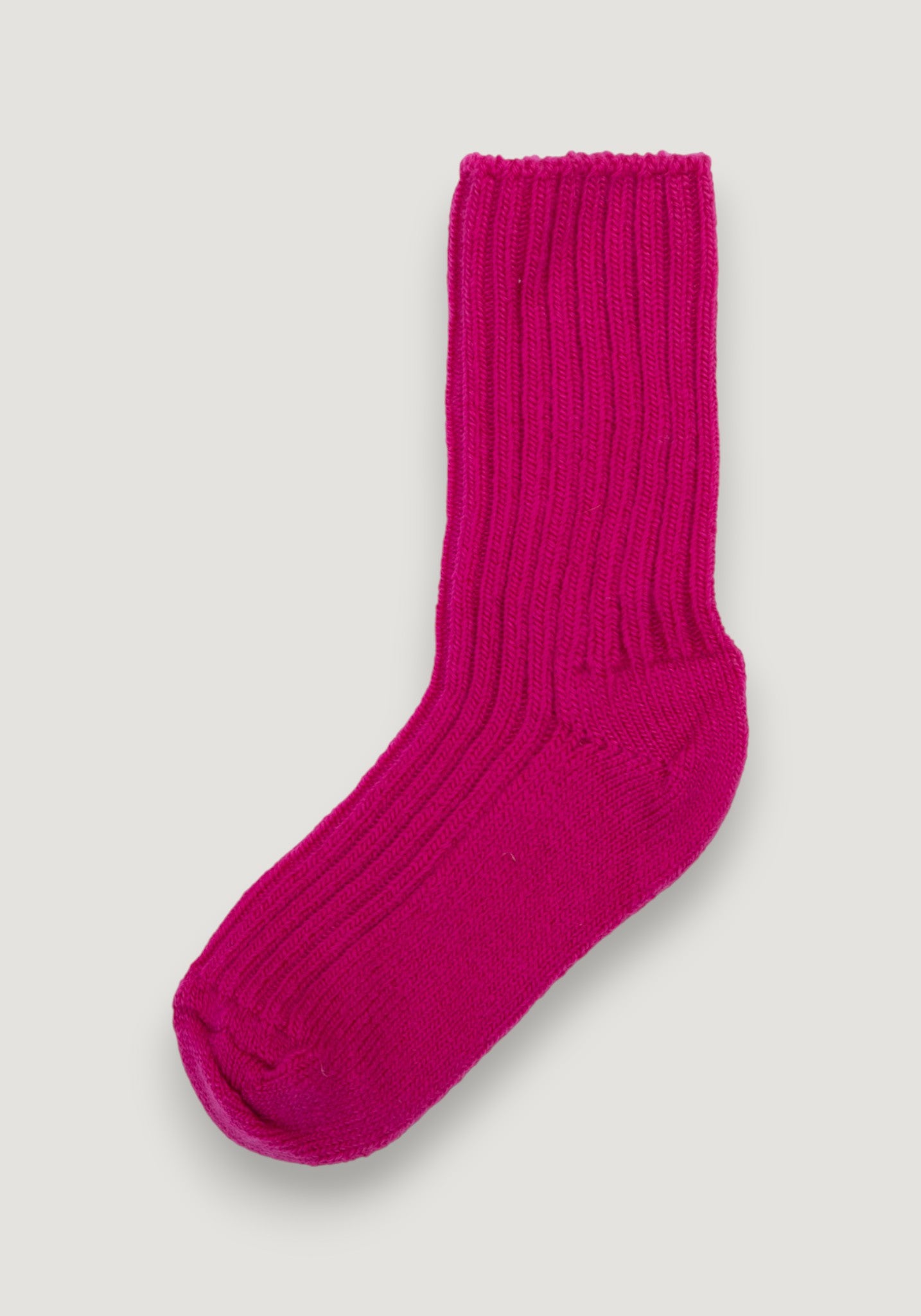 Șosete Rib din lână merinos (copii și femei) - Pink