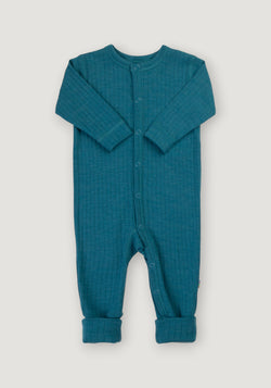 Salopetă cu șosete din lână merinos - Basic Turquoise