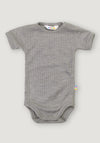 Body din lână merinos - Basic Grey
