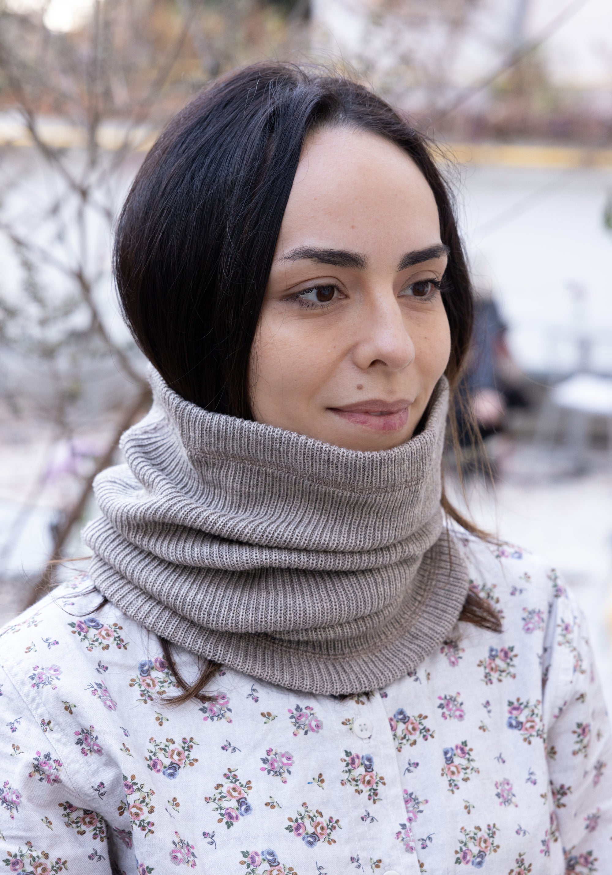 Fular circular femei din lână merinos - Tar