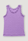 Maiou Eyelet din lână merinos și mătase - Basic Purple