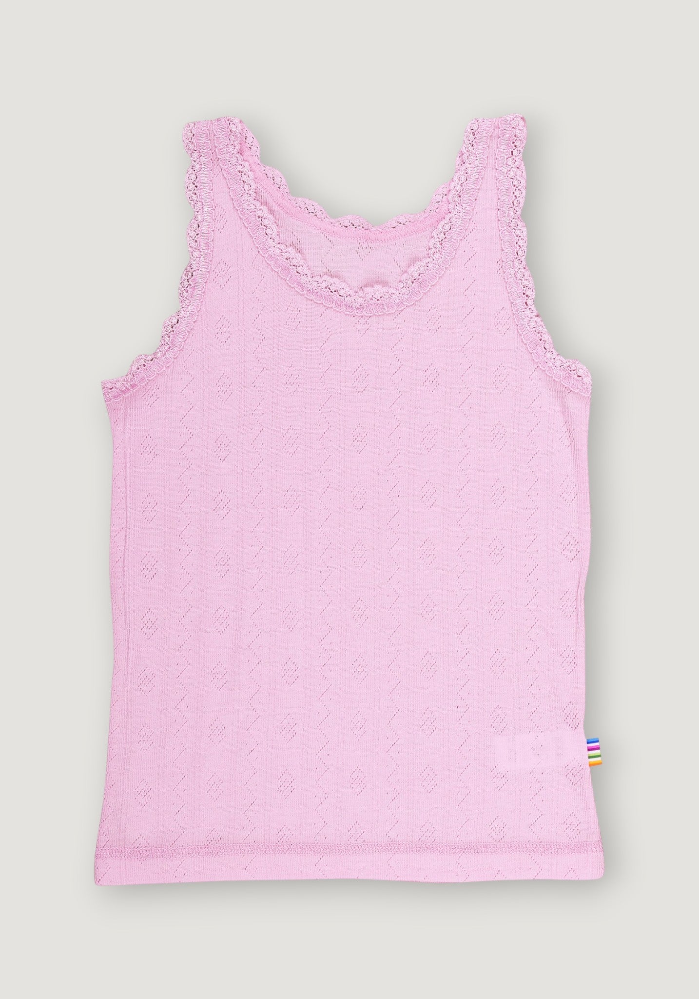 Maiou Eyelet din lână merinos și mătase - Basic Pink