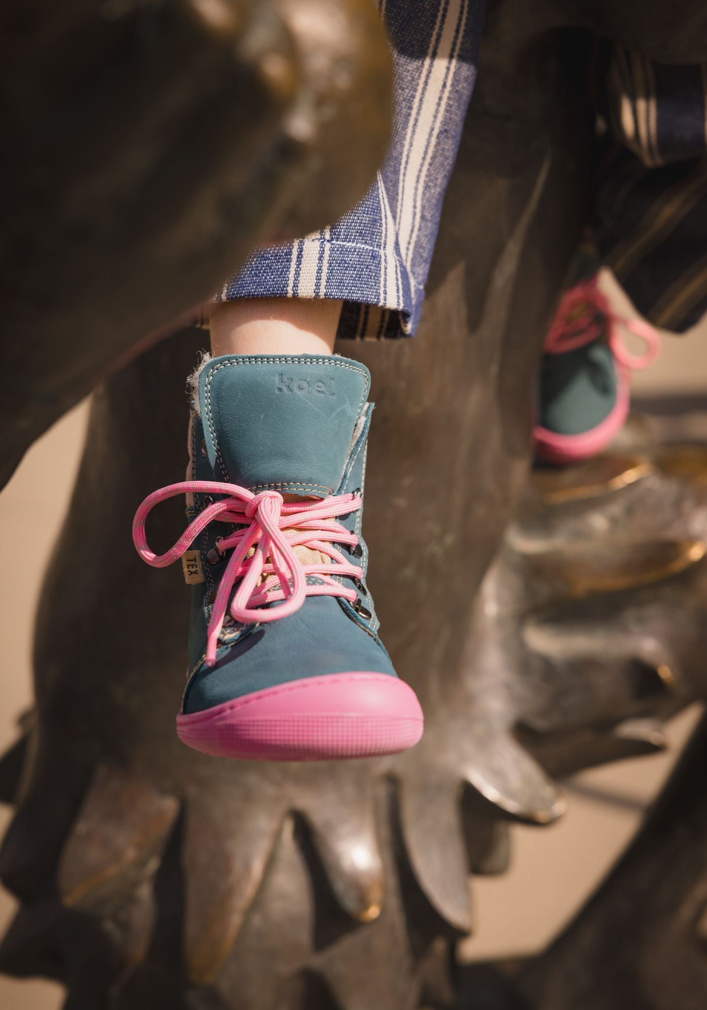 Ghete Barefoot impermeabile îmblănite - Deemer Turquoise