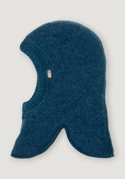 Cagulă dublată fleece din lână merinos - Blue