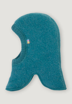 Cagulă dublată fleece din lână merinos - Turquoise