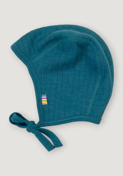 Căciulă dublată din lână merinos - Basic Turquoise