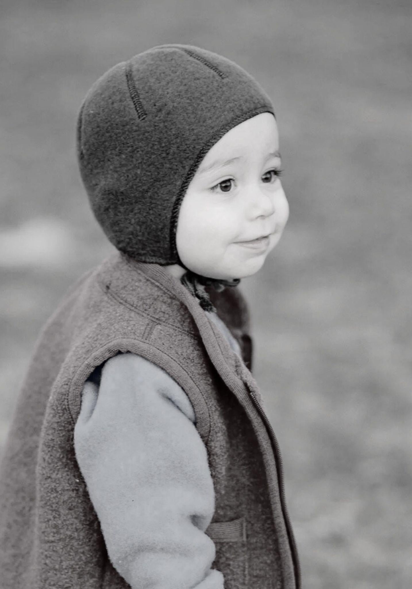 Căciulă fleece din lână merinos - Old Rose