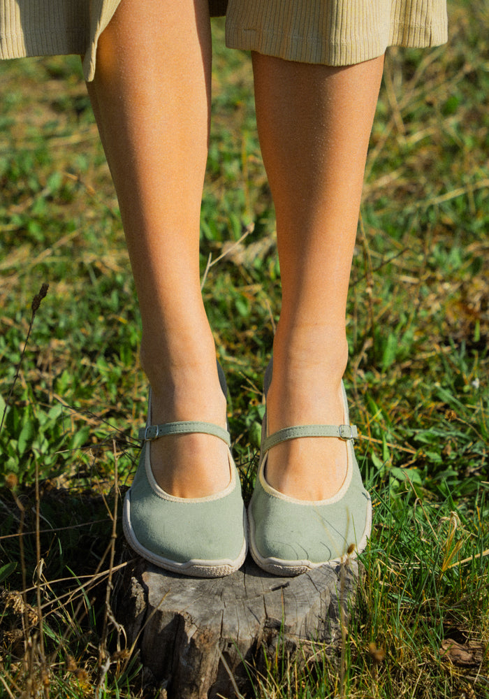 Balerini Barefoot din piele întoarsă - Valeria Olive