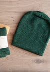 Căciulă adulți baby alpaca - Classic Rib Moss Green Melange