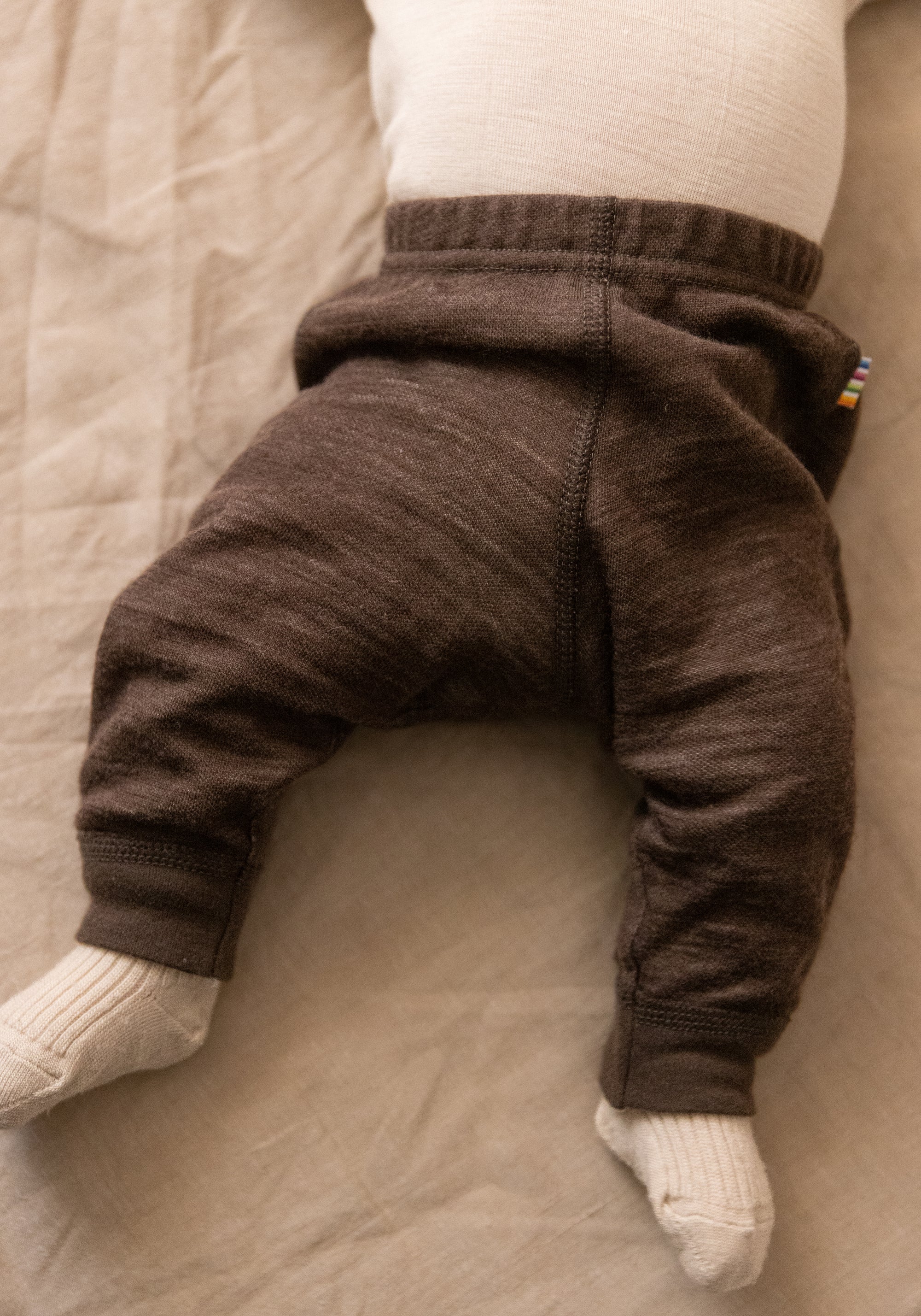 Colanți din lână merinos și bambus - Solid Brown