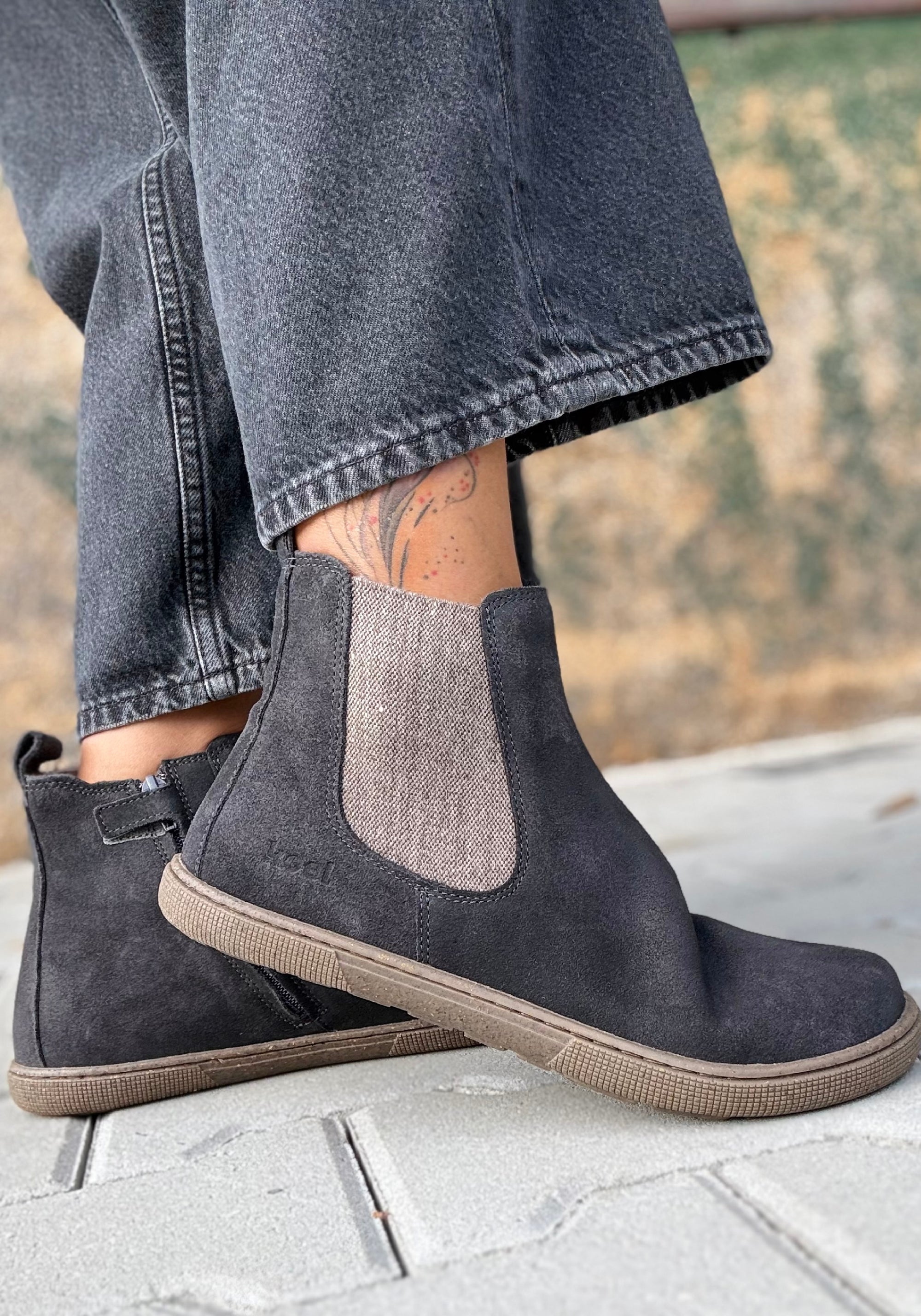 Ghete Barefoot îmblănite - Filas Dark Grey