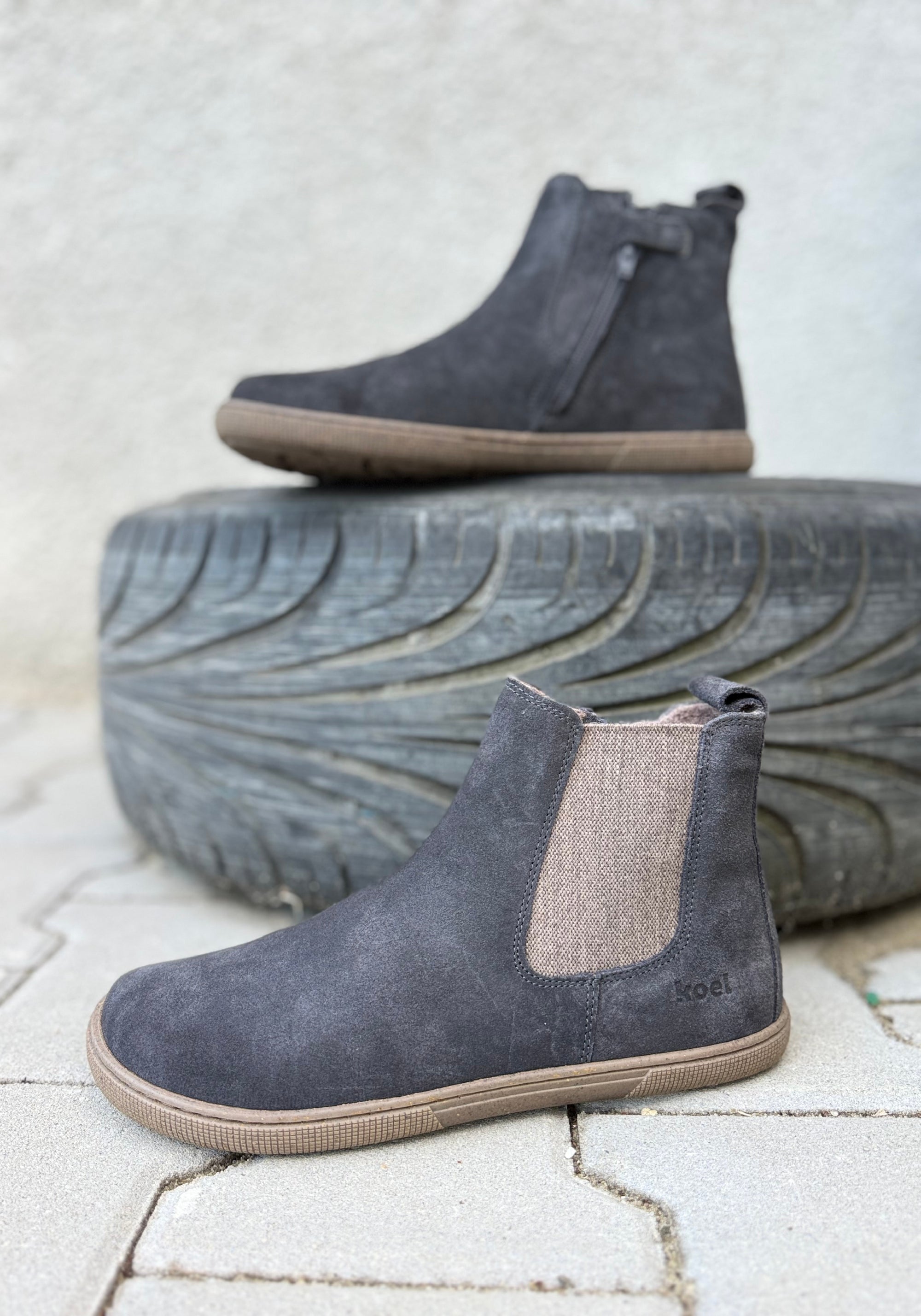 Ghete Barefoot îmblănite - Filas Dark Grey