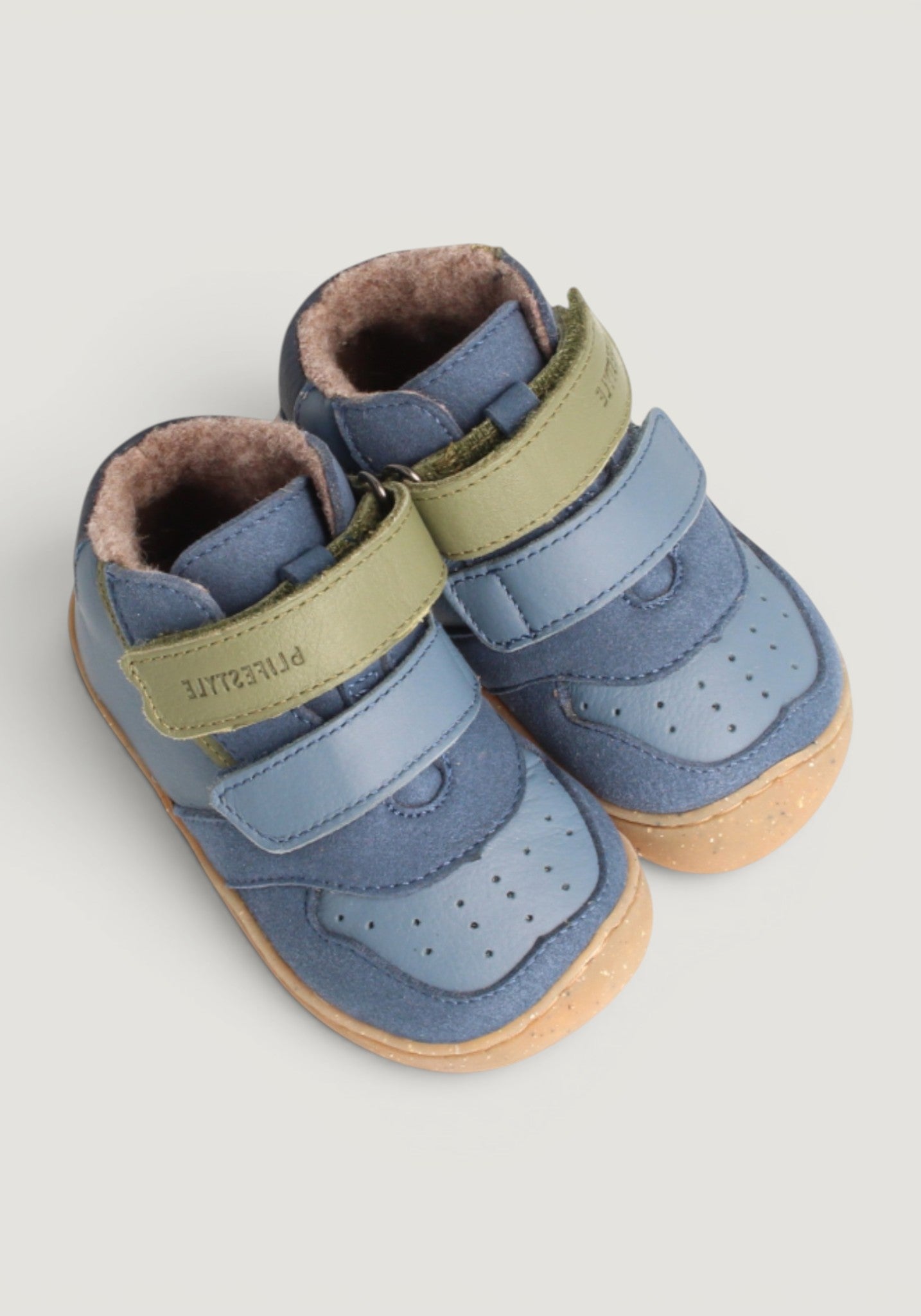 Sneakers Barefoot îmblăniți - Anura Baby Sea Blue