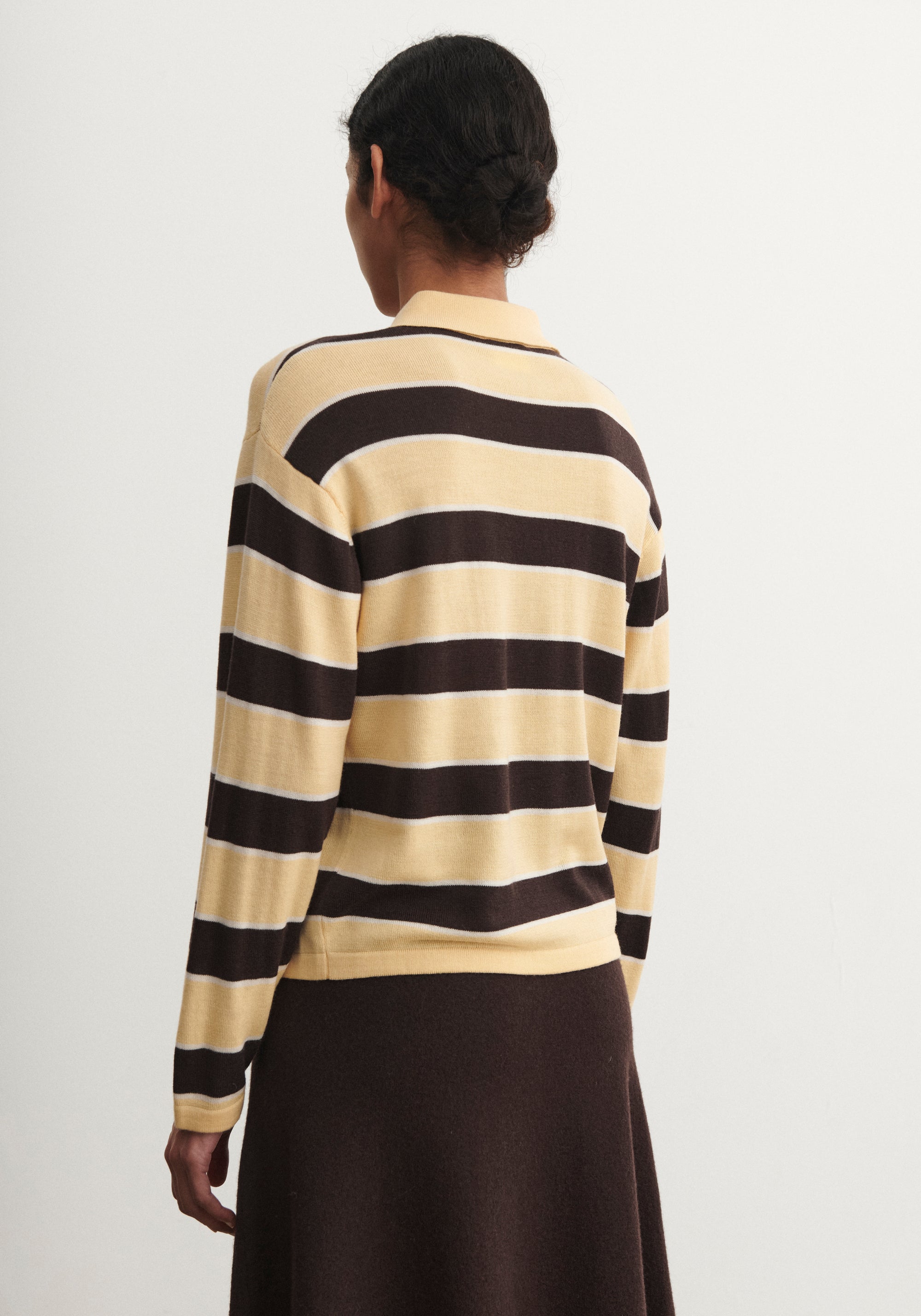 Bluză lână merinos - Fine knit Wheat/Mocca