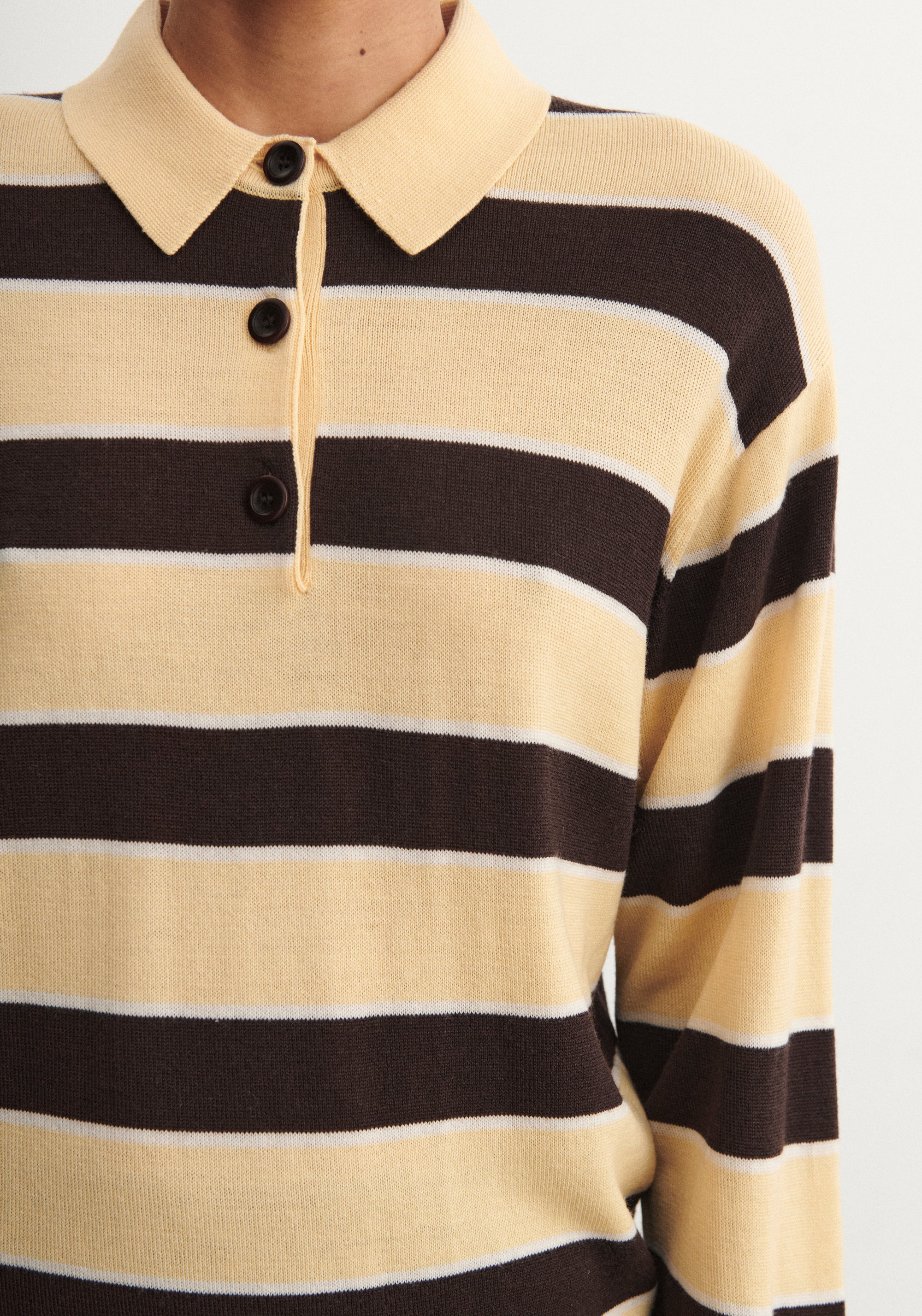 Bluză lână merinos - Fine knit Wheat/Mocca