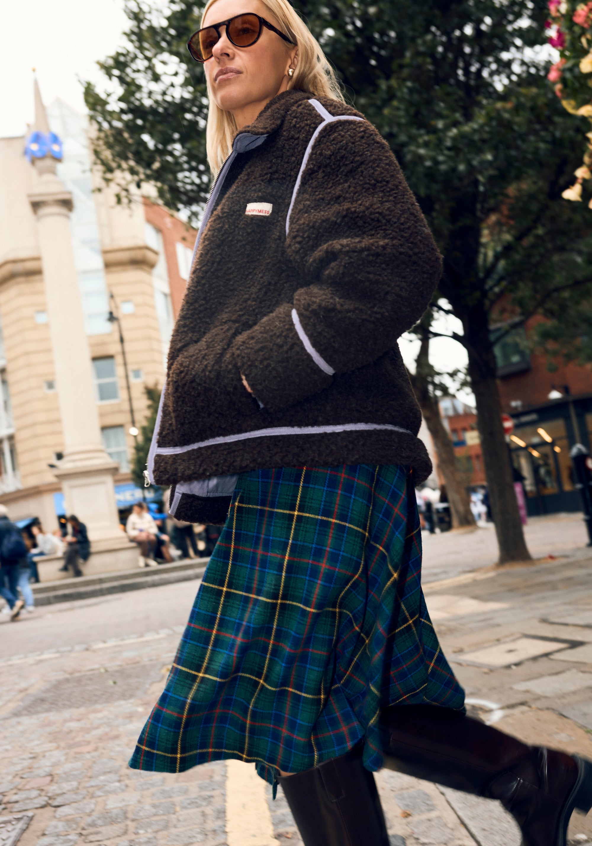 Jachetă fleece din lână merinos - Teddy Chocolate Brown