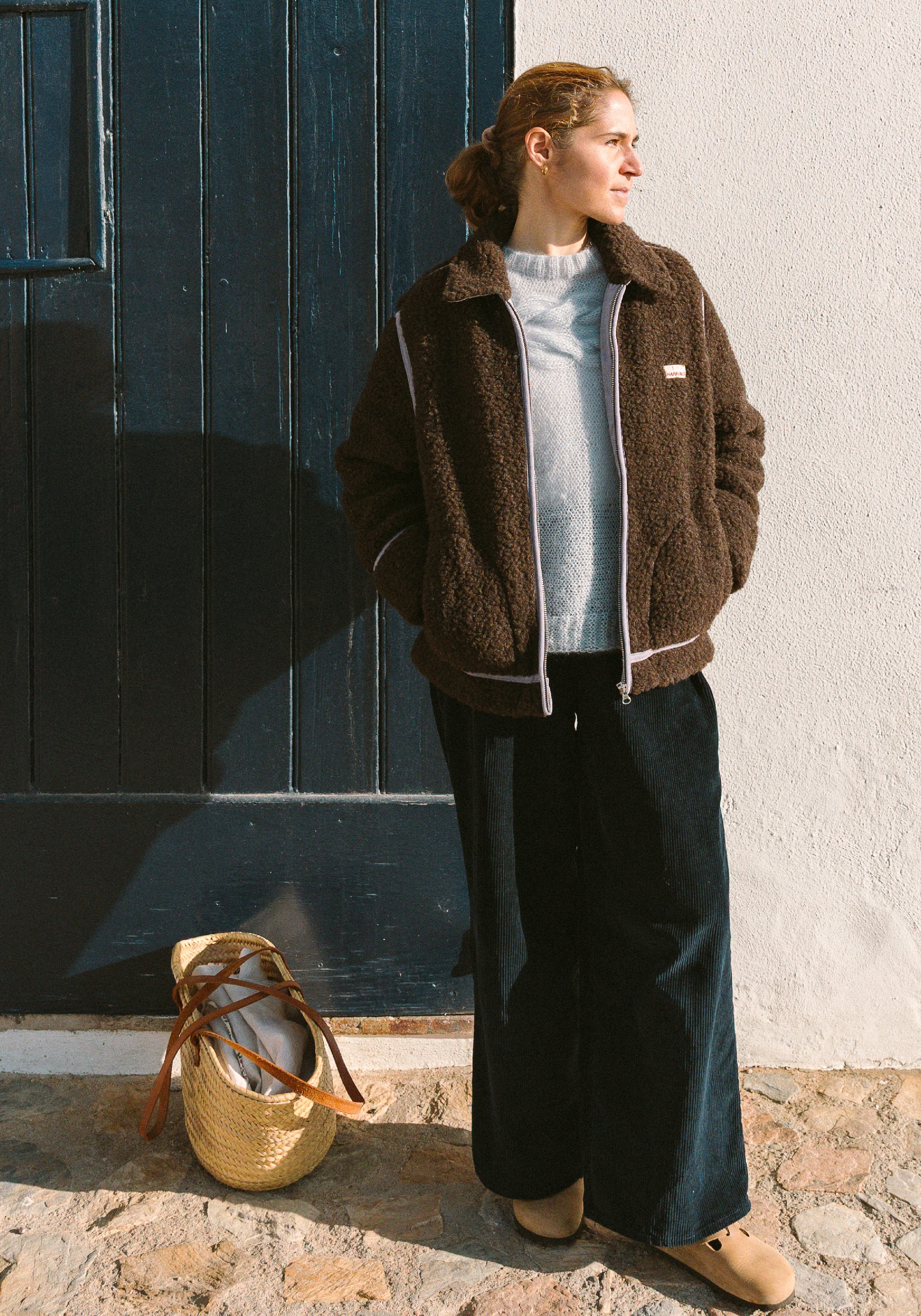 Jachetă fleece din lână merinos - Teddy Chocolate Brown