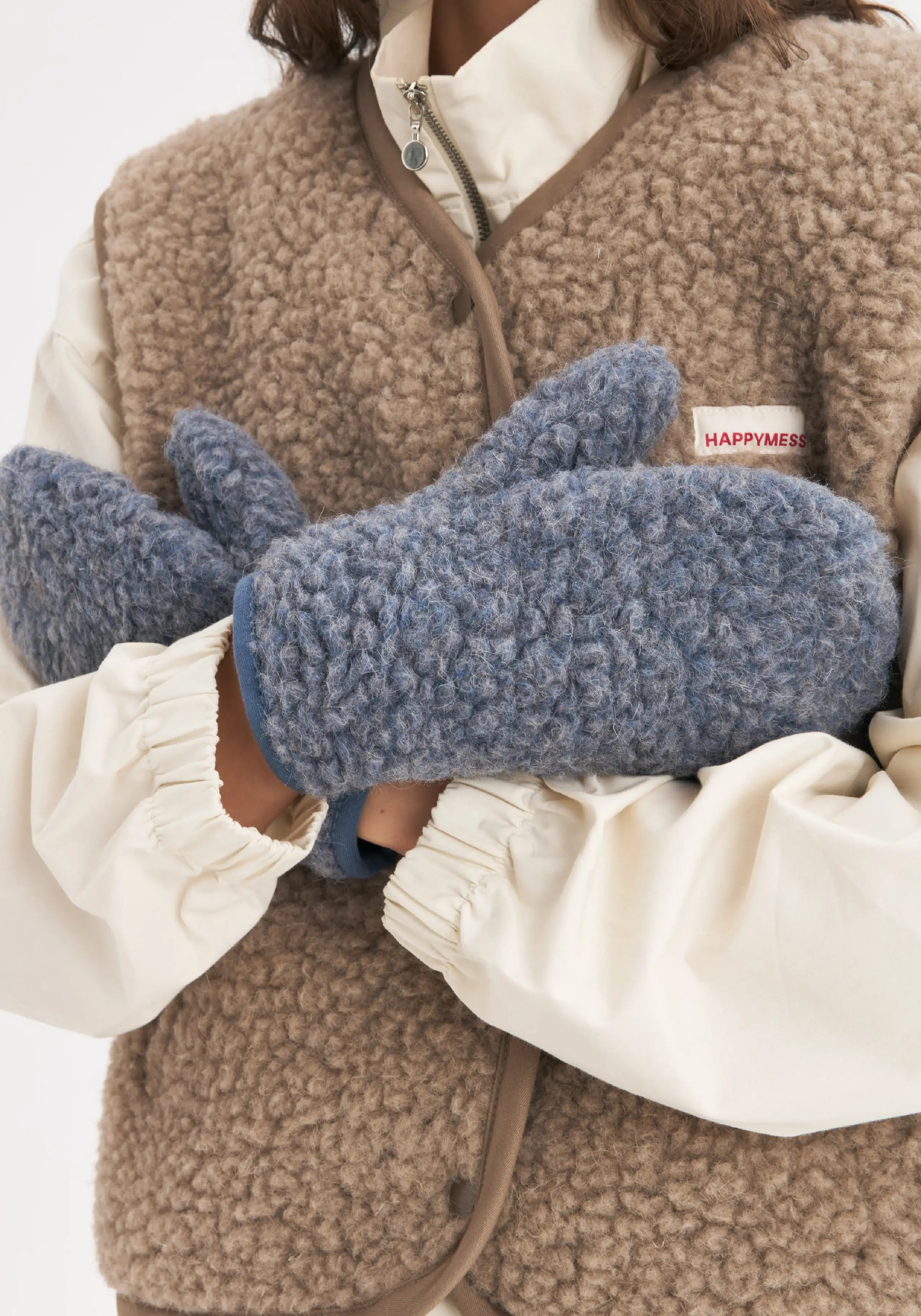 Mănuși cu clapetă fleece din lână merinos - Teddy Baltic