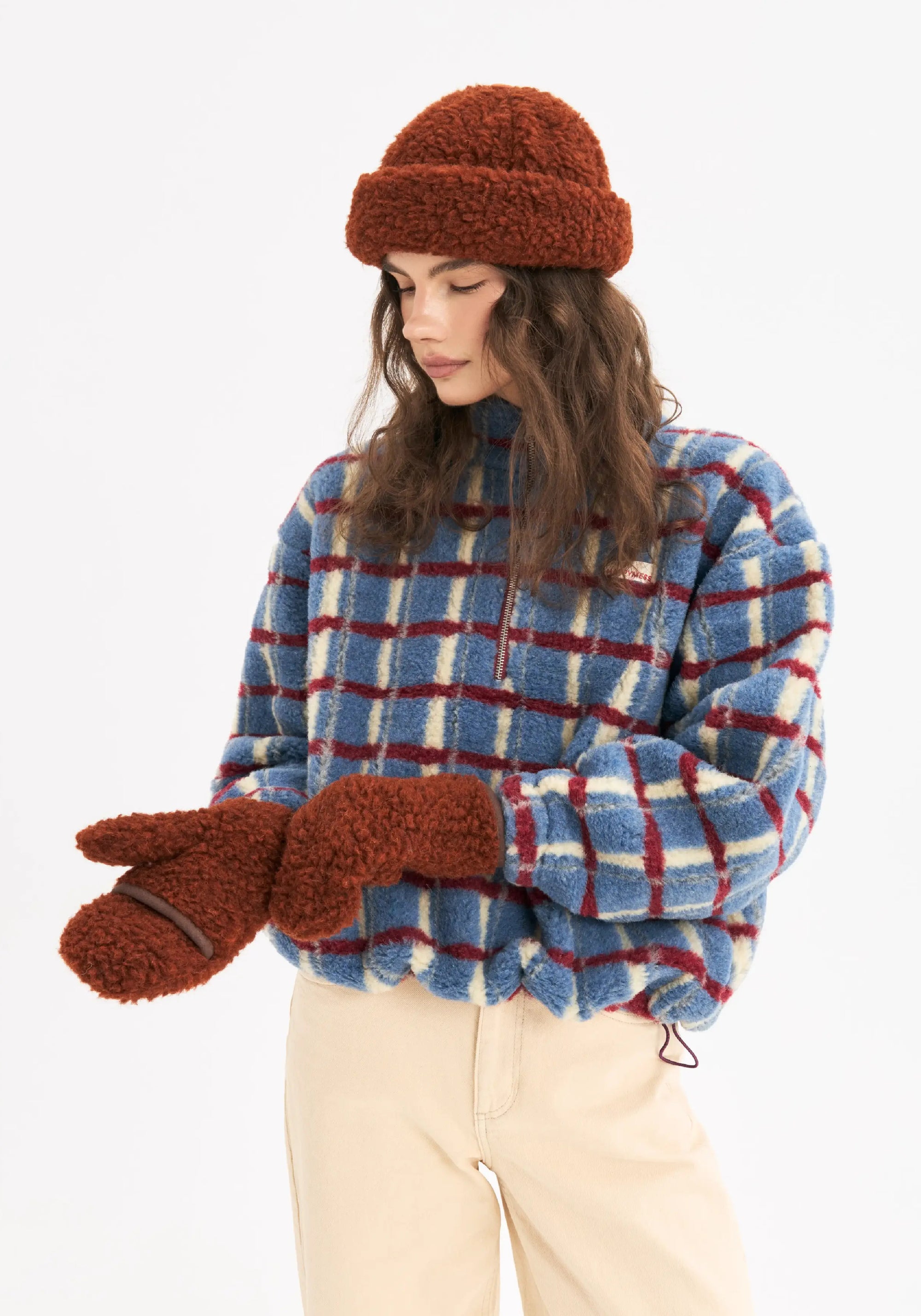 Mănuși cu clapetă fleece din lână merinos - Teddy Clay