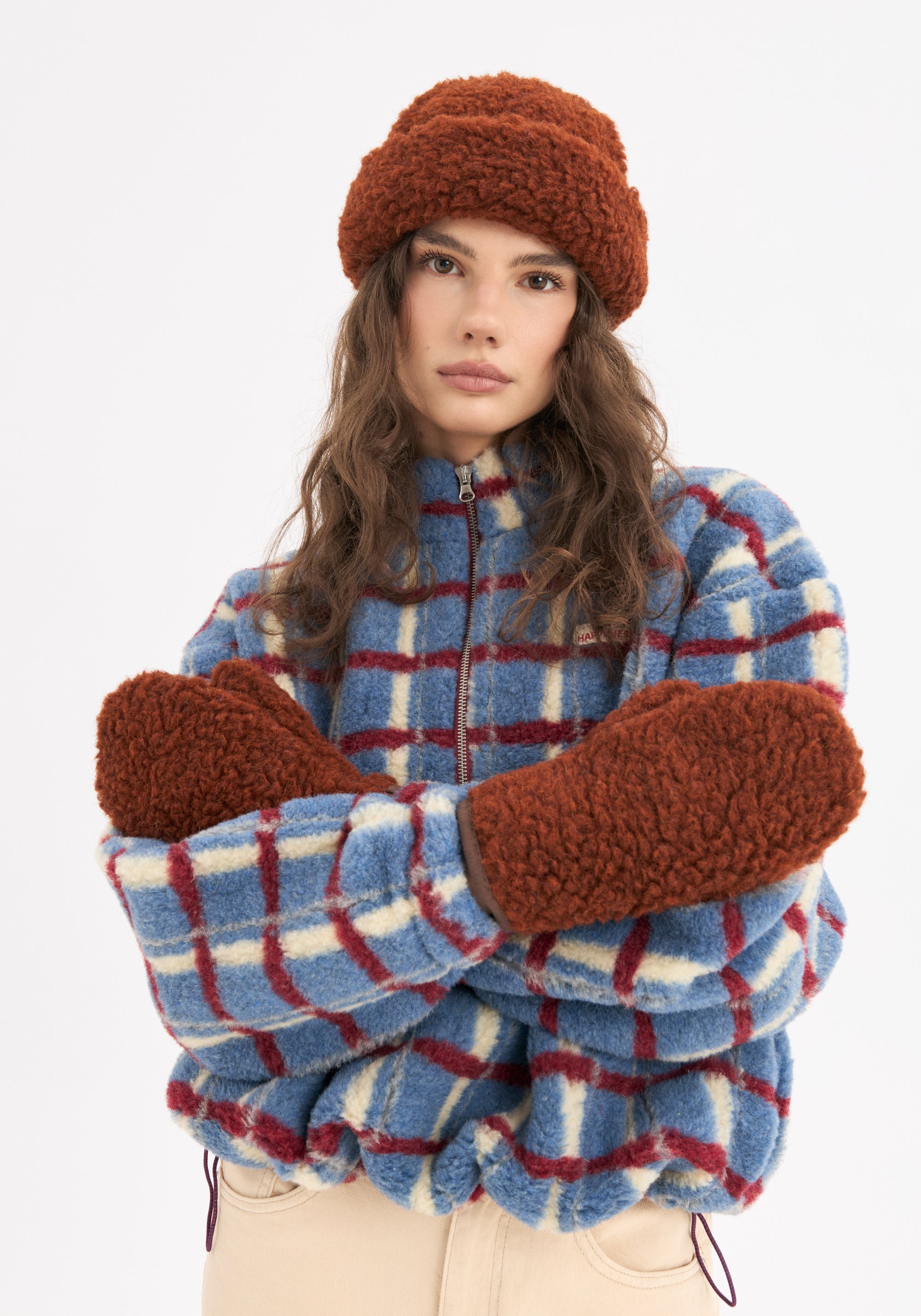 Mănuși cu clapetă fleece din lână merinos - Teddy Clay