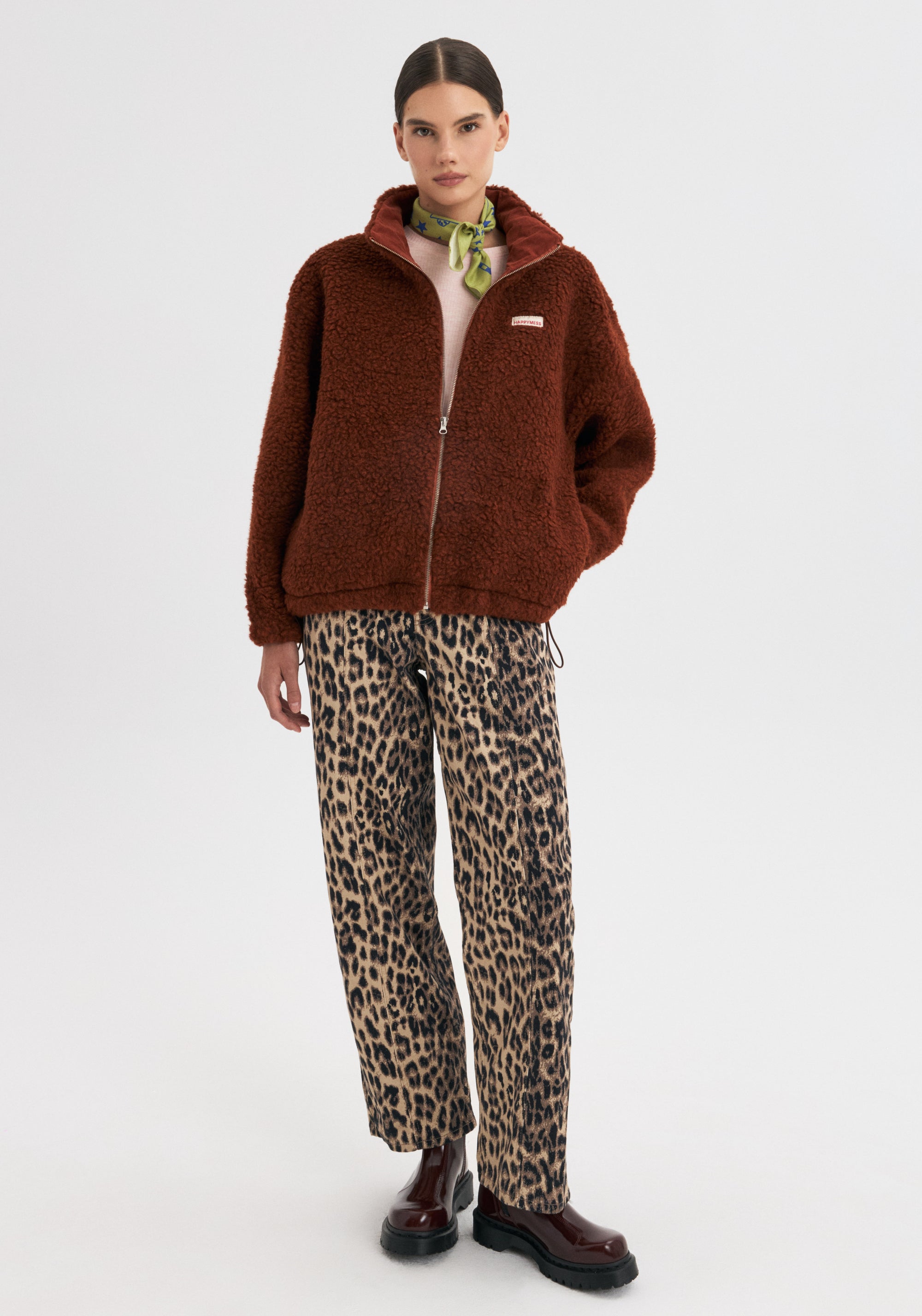 Jachetă bomber oversize fleece din lână merinos - Teddy Clay