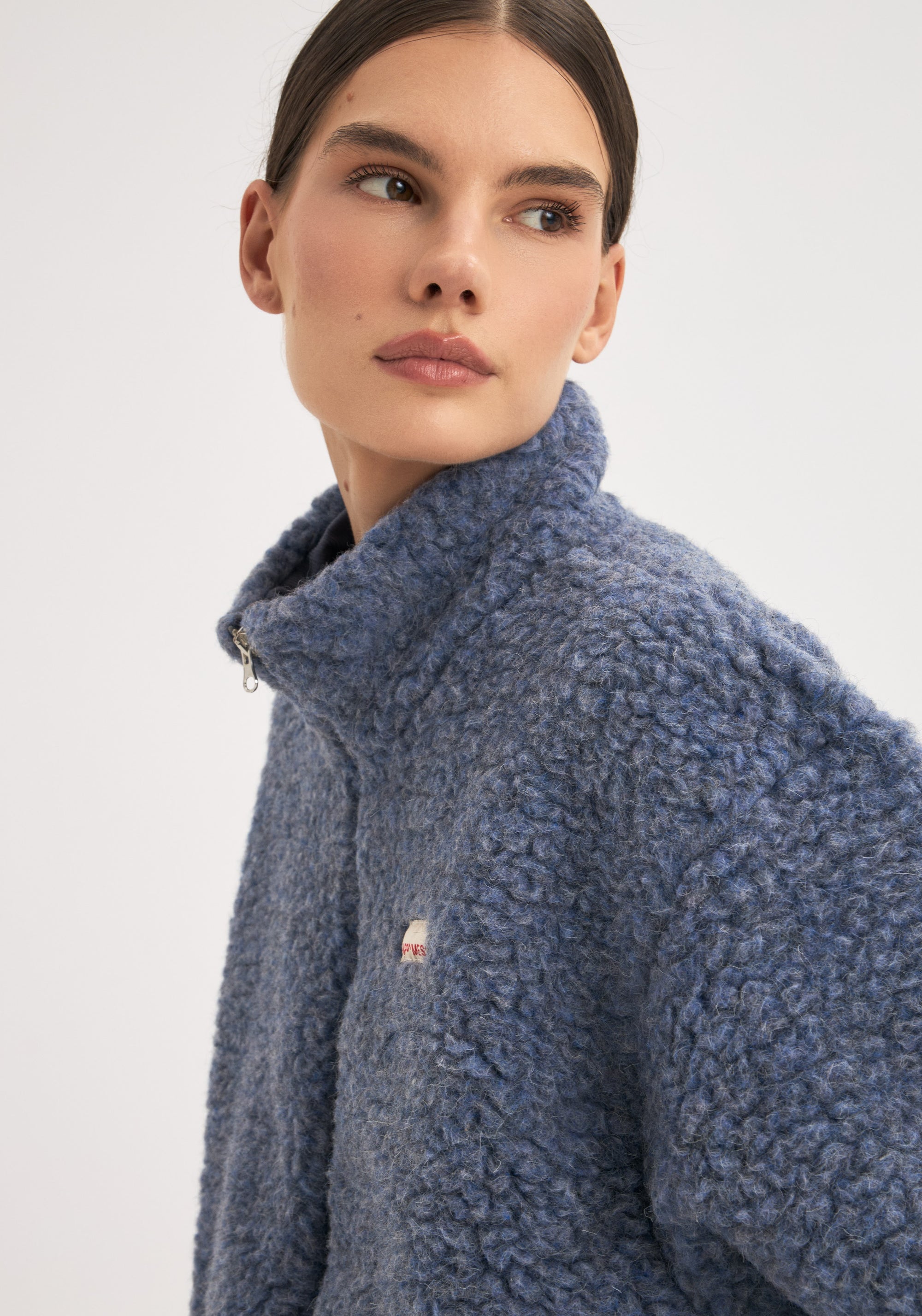 Jachetă bomber oversize fleece din lână merinos - Teddy Baltic