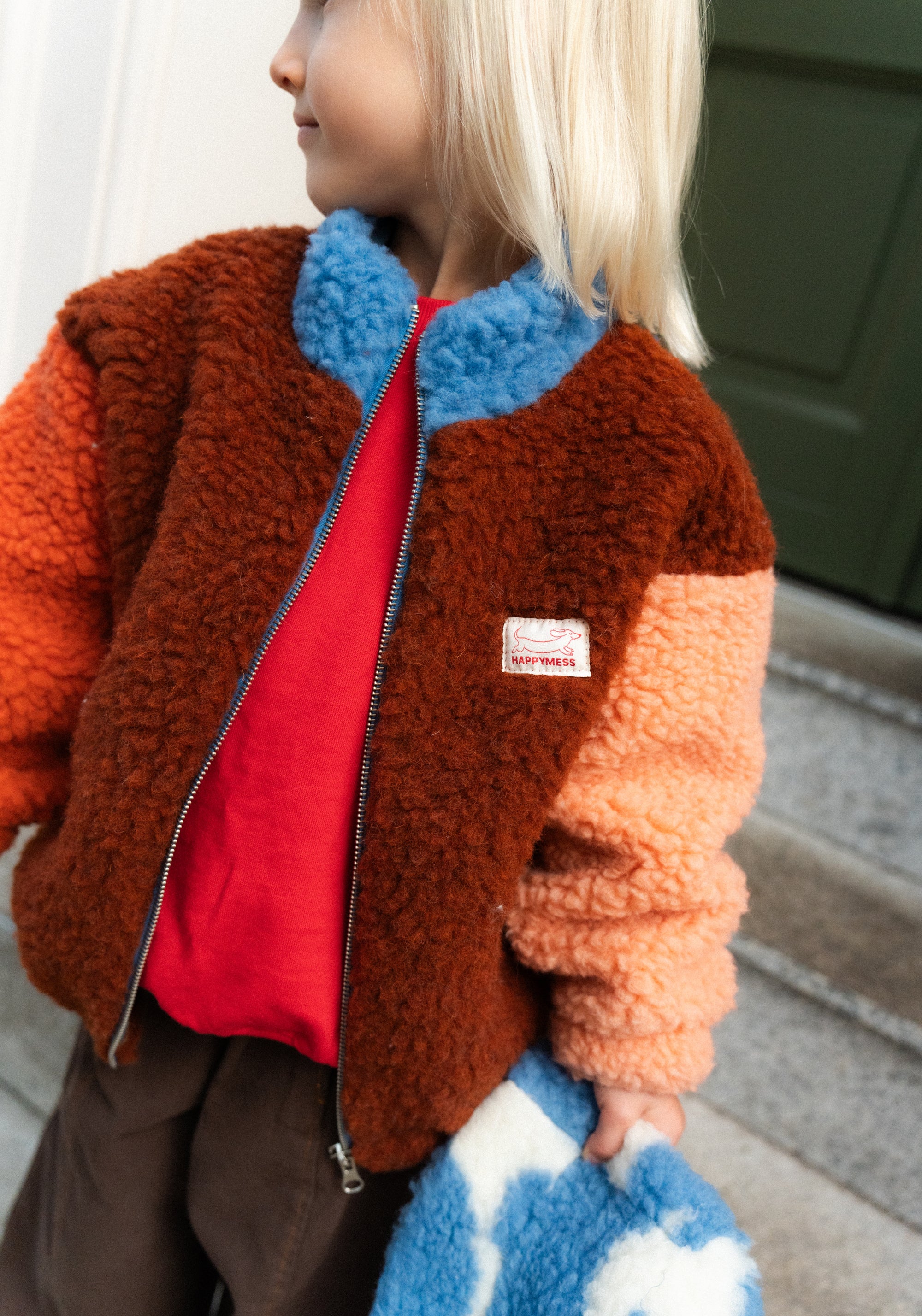 Jachetă bomber oversize fleece din lână merinos - Teddy Grove
