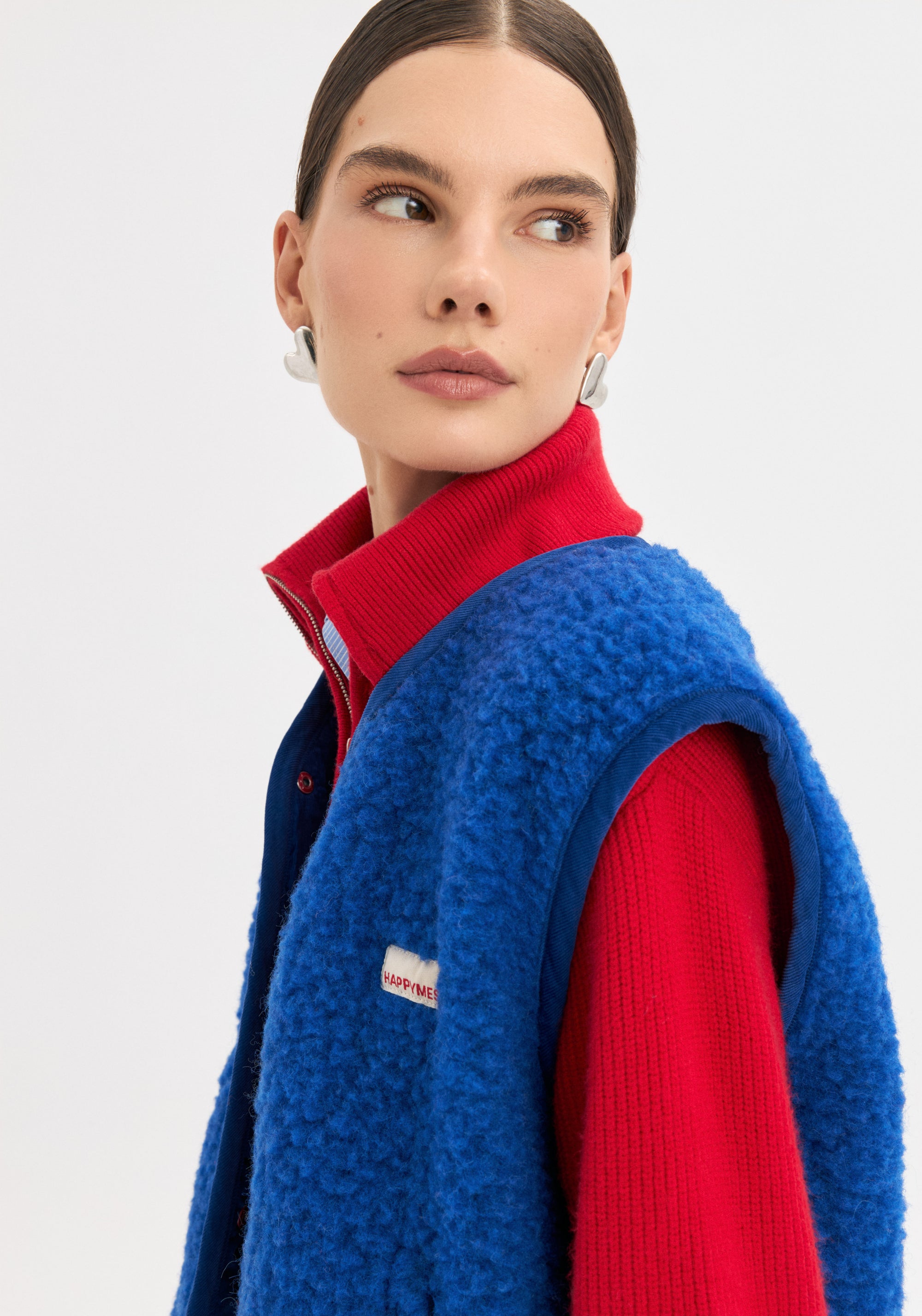 Vestă fleece din lână merinos - Teddy Cobalt